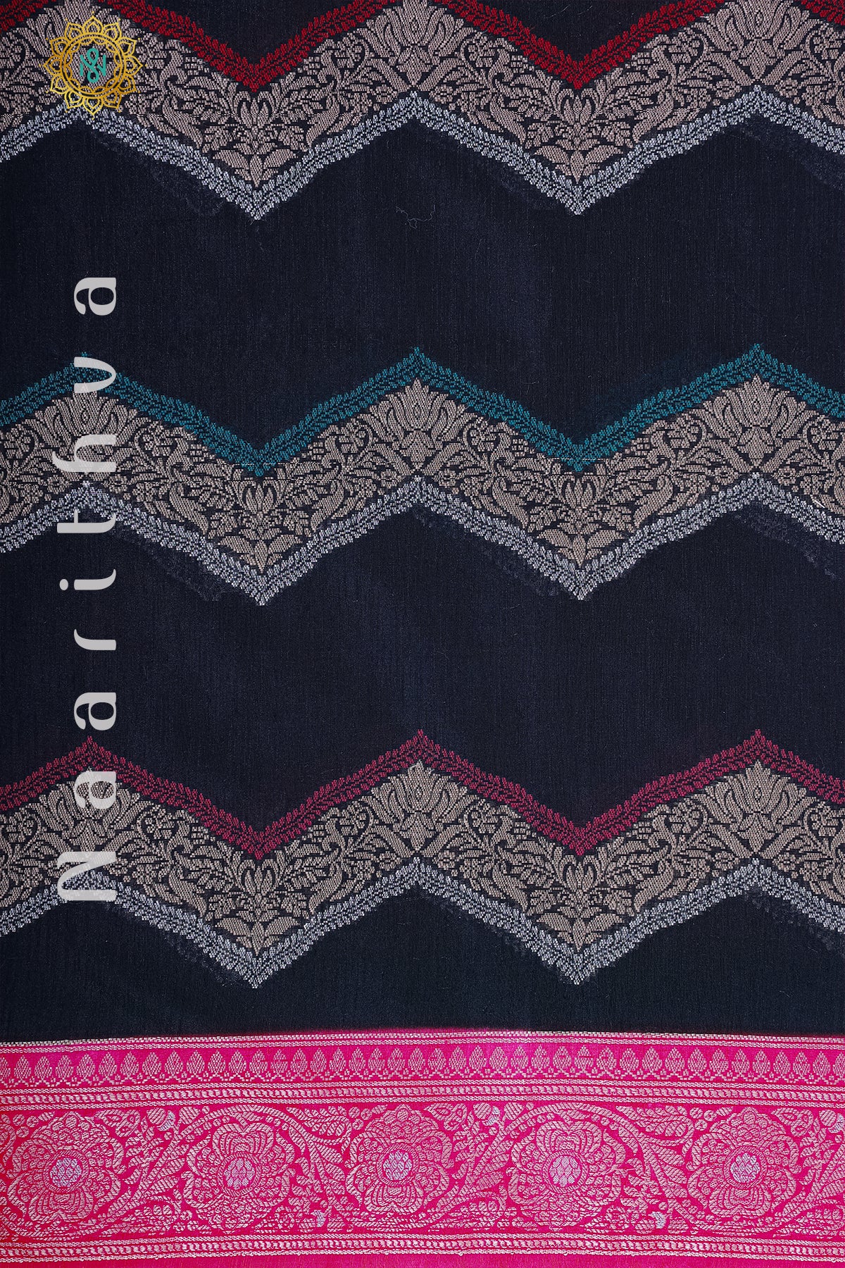 BLACK WITH PINK - JUTE COTTON