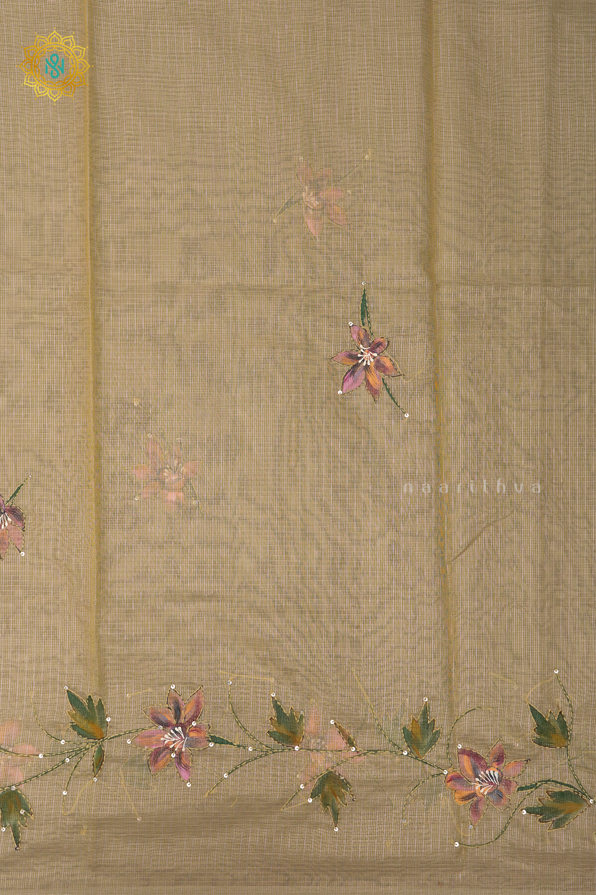 YELLOW - KOTA TISSUE WITH KATHA WORK