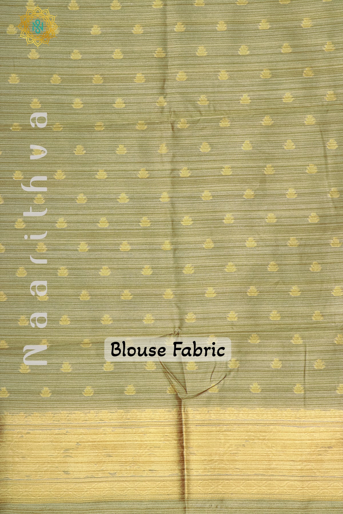 BIEGE WITH MOSS GREEN - CHANDERI SILK COTTON
