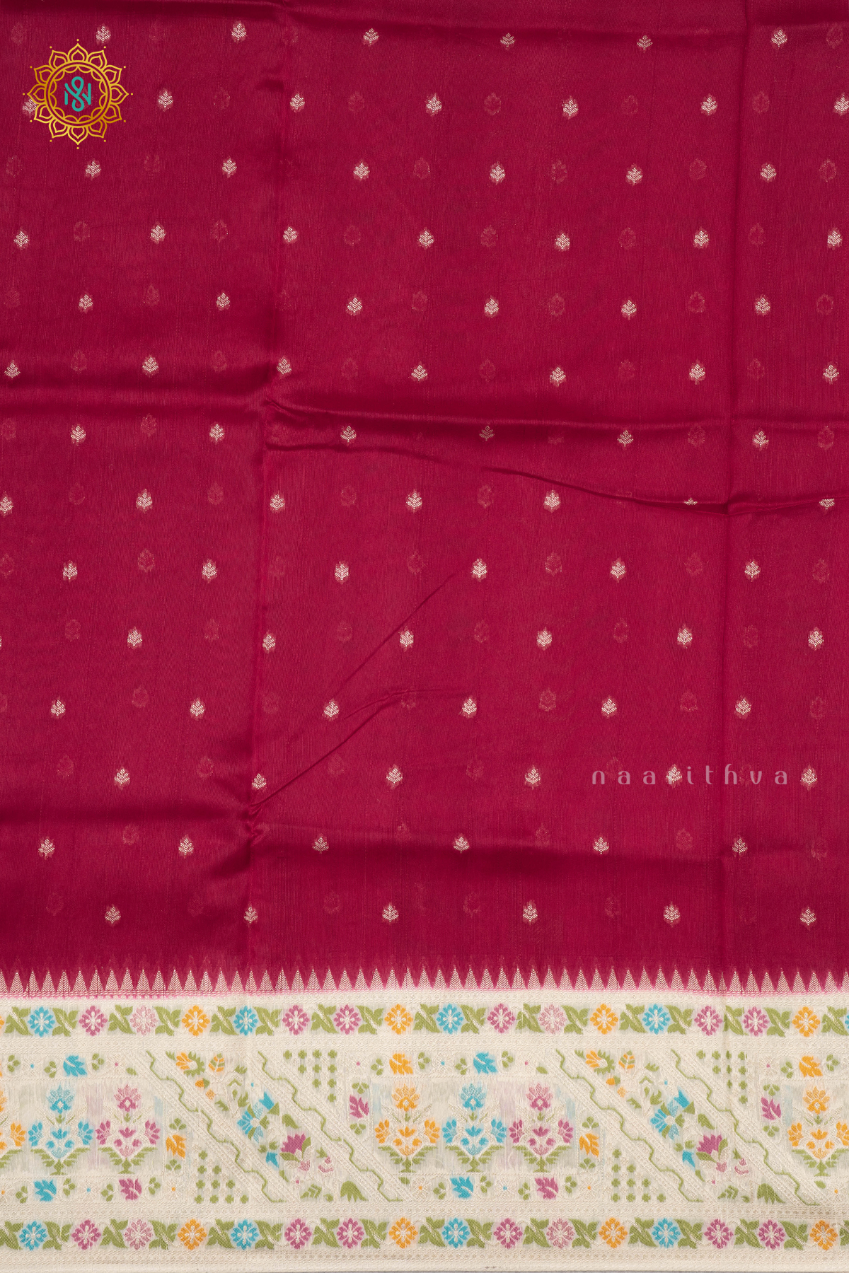 RANI PINK WITH WHITE - SEMI TUSSAR
