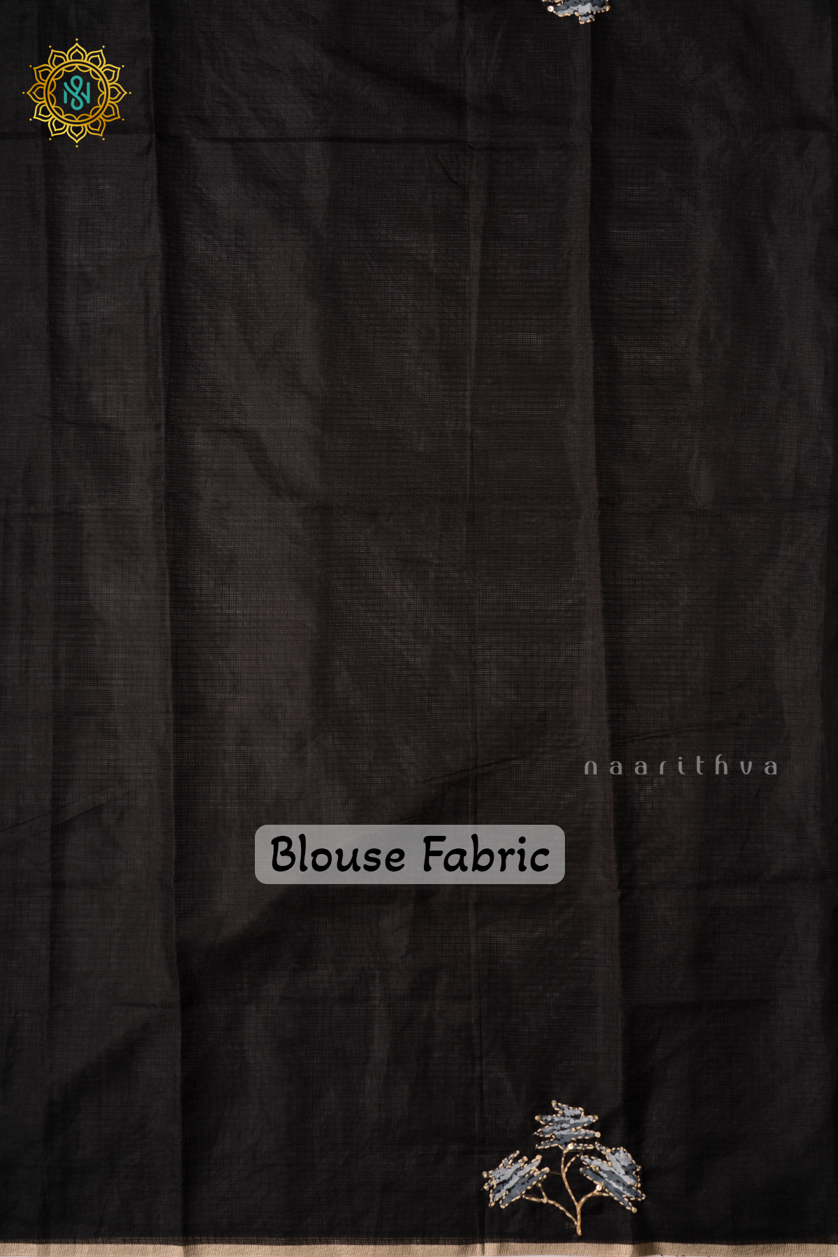 BLACK - KOTA COTTON WITH KATHA WORK