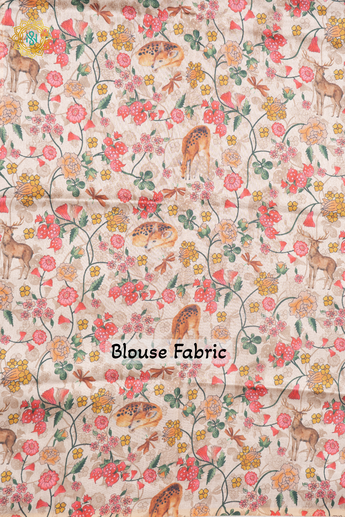 BEIGE WITH OFF WHITE - SEMI TUSSAR SILK