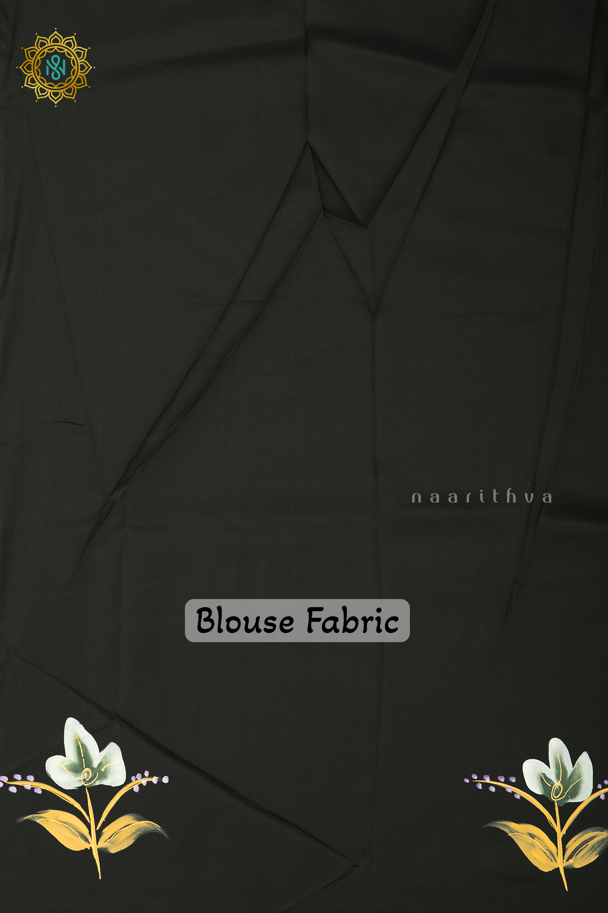 OLIVE GREEN - ORGANZA HAND PAINTED