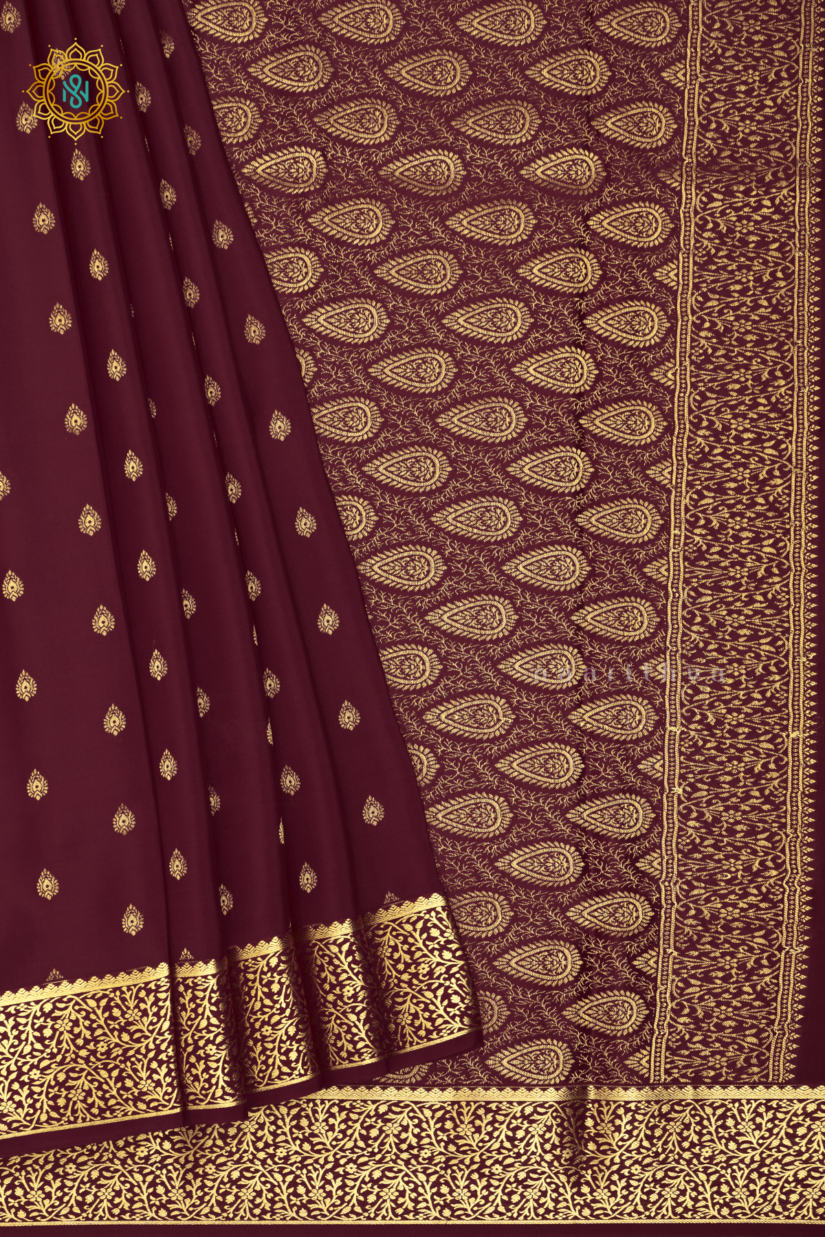MAROON - PURE MYSORE CREPE SILK