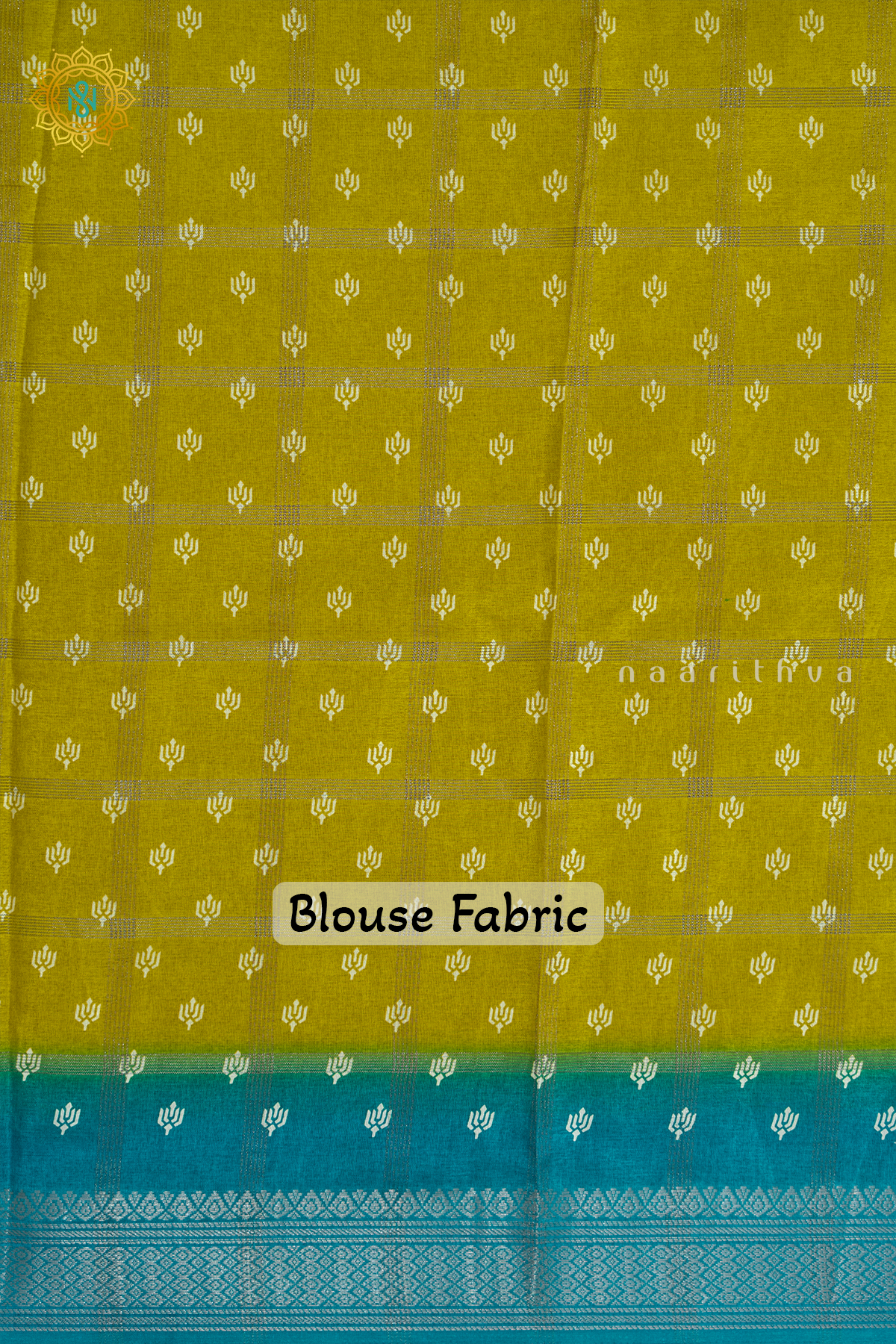 LEMON YELLOW WITH AQUA BLUE - DOLA SILK