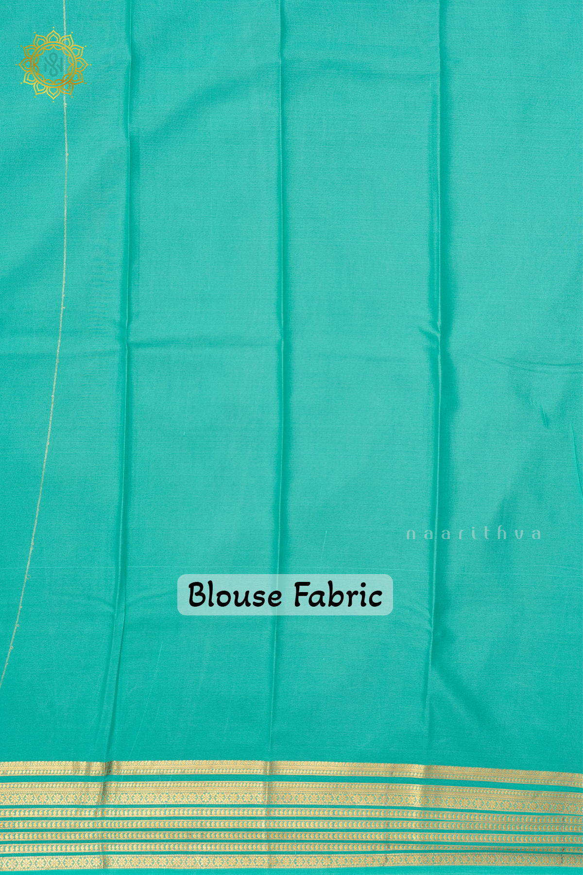 ROYAL BLUE WITH AQUA GREEN - PURE MYSORE CREPE SILK