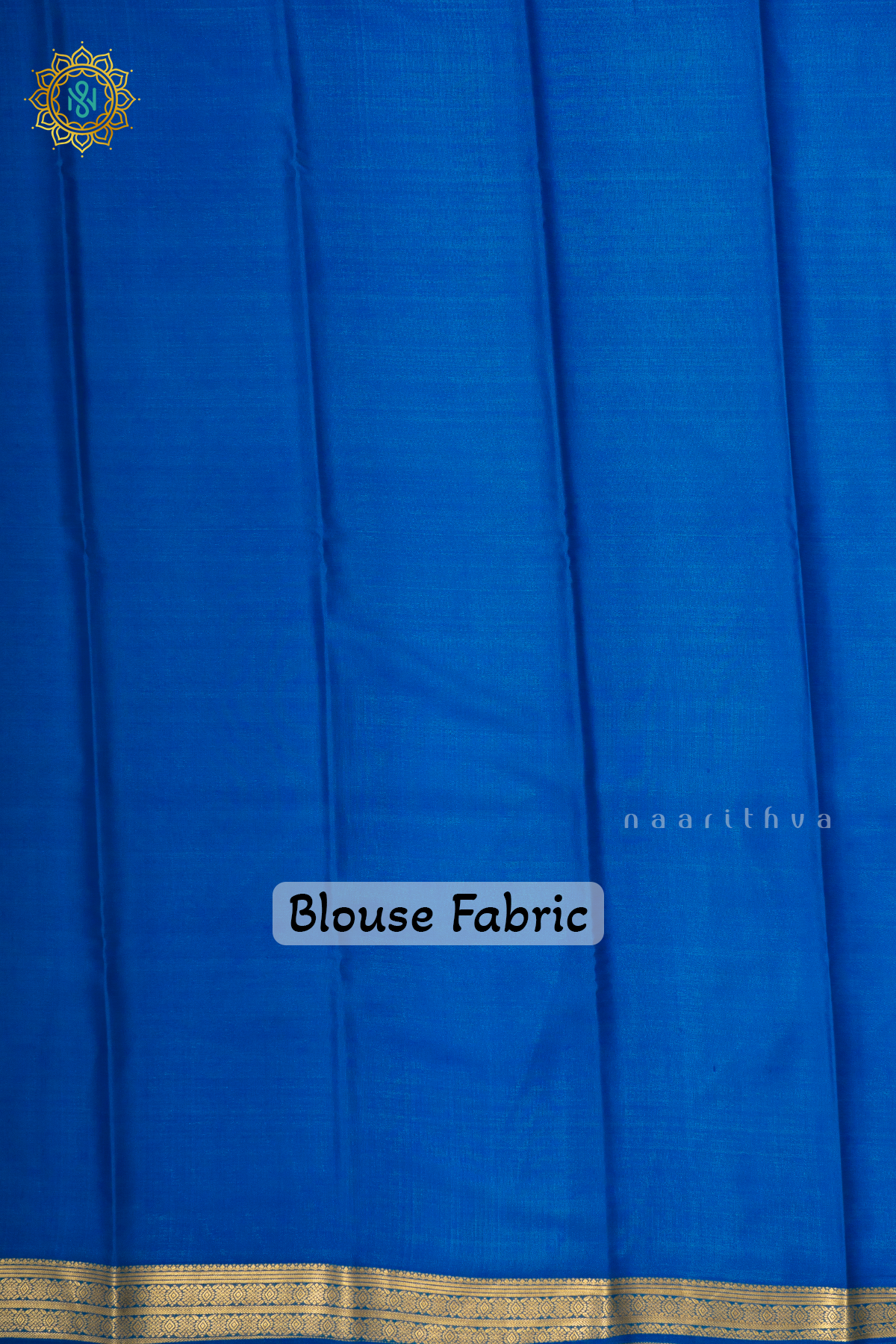 ROYAL BLUE WITH SKY BLUE - PURE MYSORE CREPE SILK