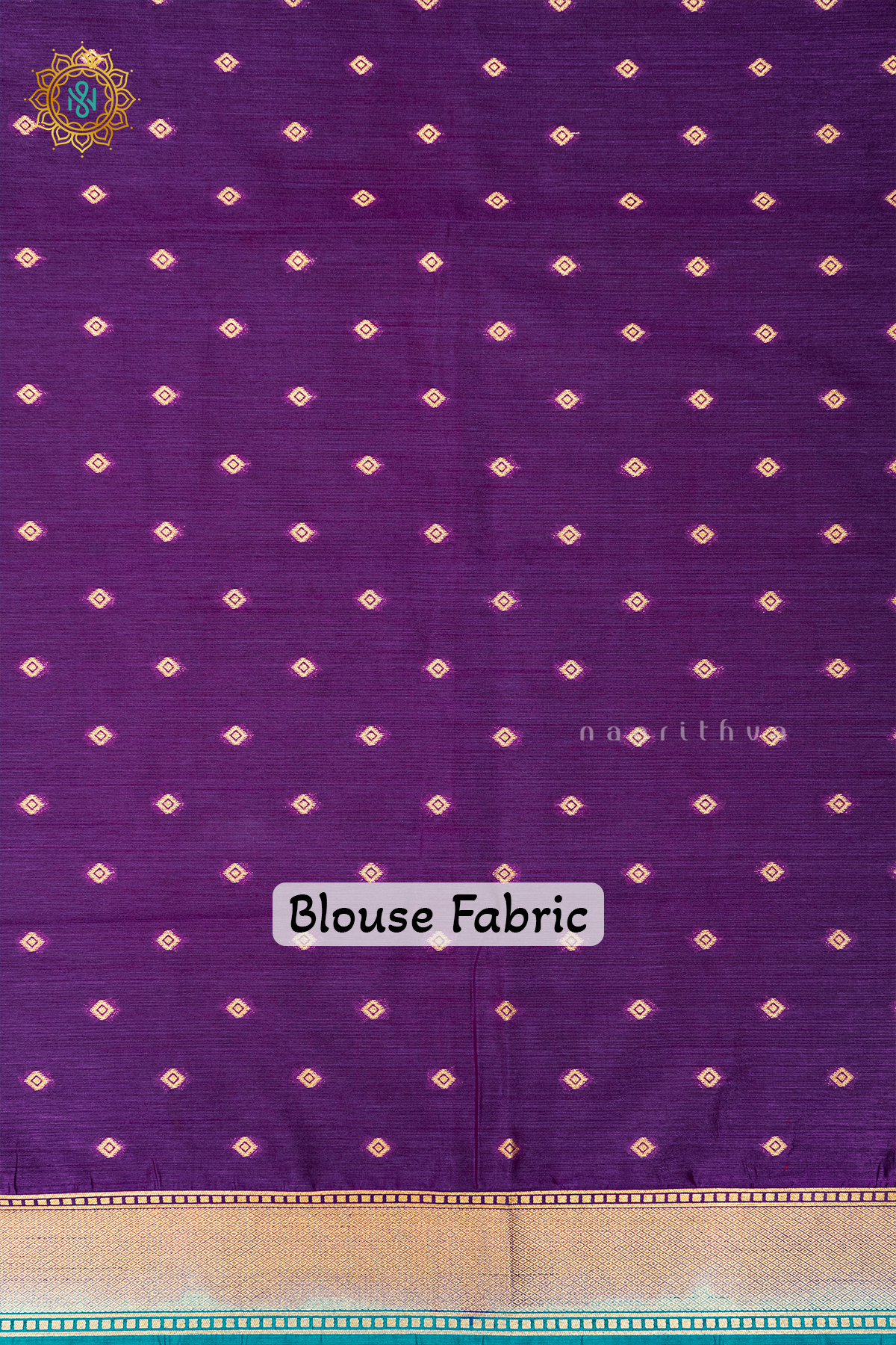 SKY BLUE WITH PURPLE - SEMI RAW SILK