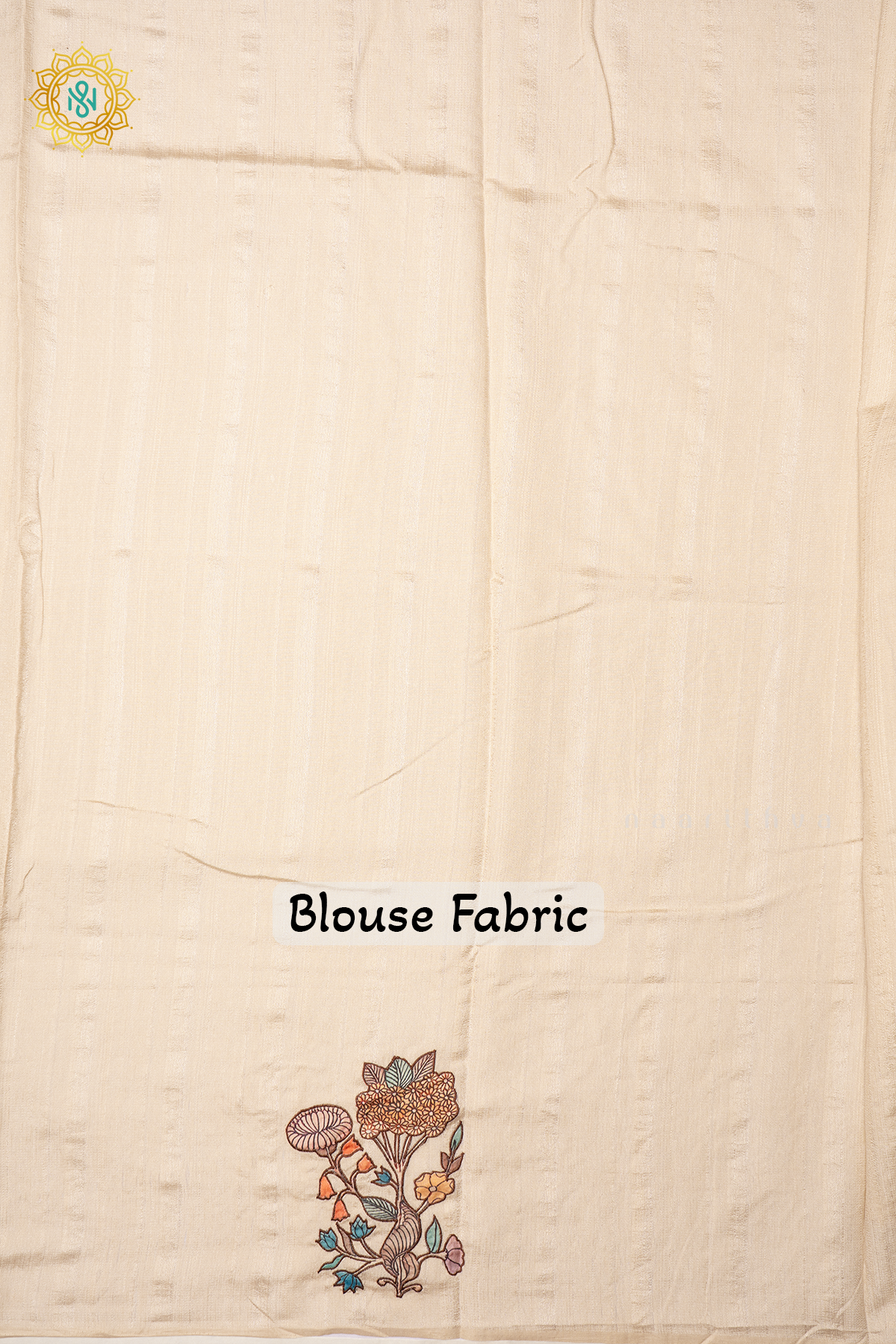 OFF WHITE - JUTE COTTON WITH APPLIQUE WORK