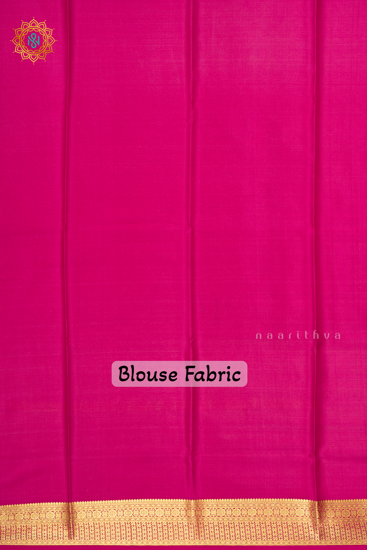 BLUE WITH PINK & SKY BLUE - PURE MYSORE CREPE SILK