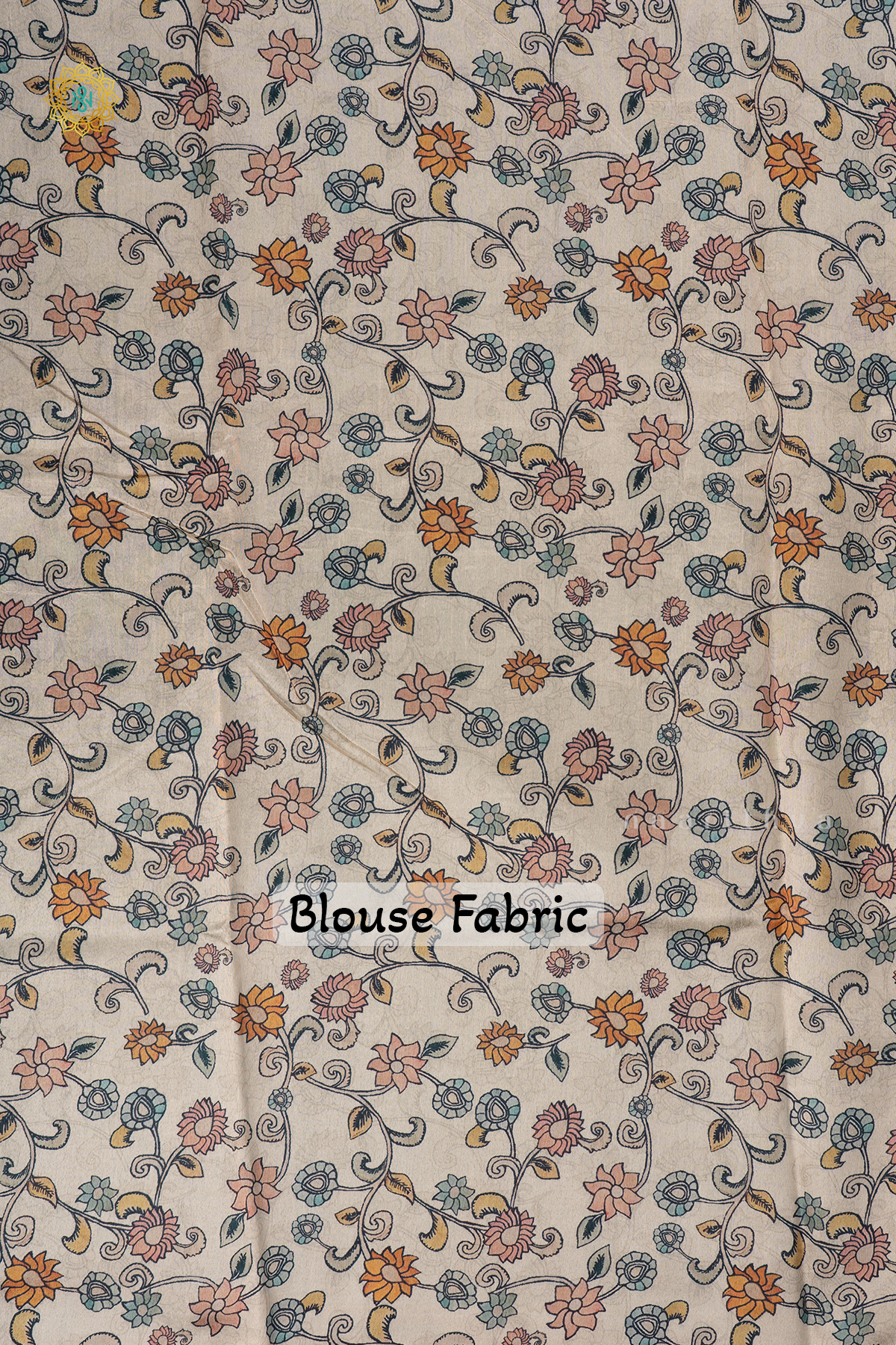 AQUA BLUE - SEMI TUSSAR WITH APPLIQUE WORK