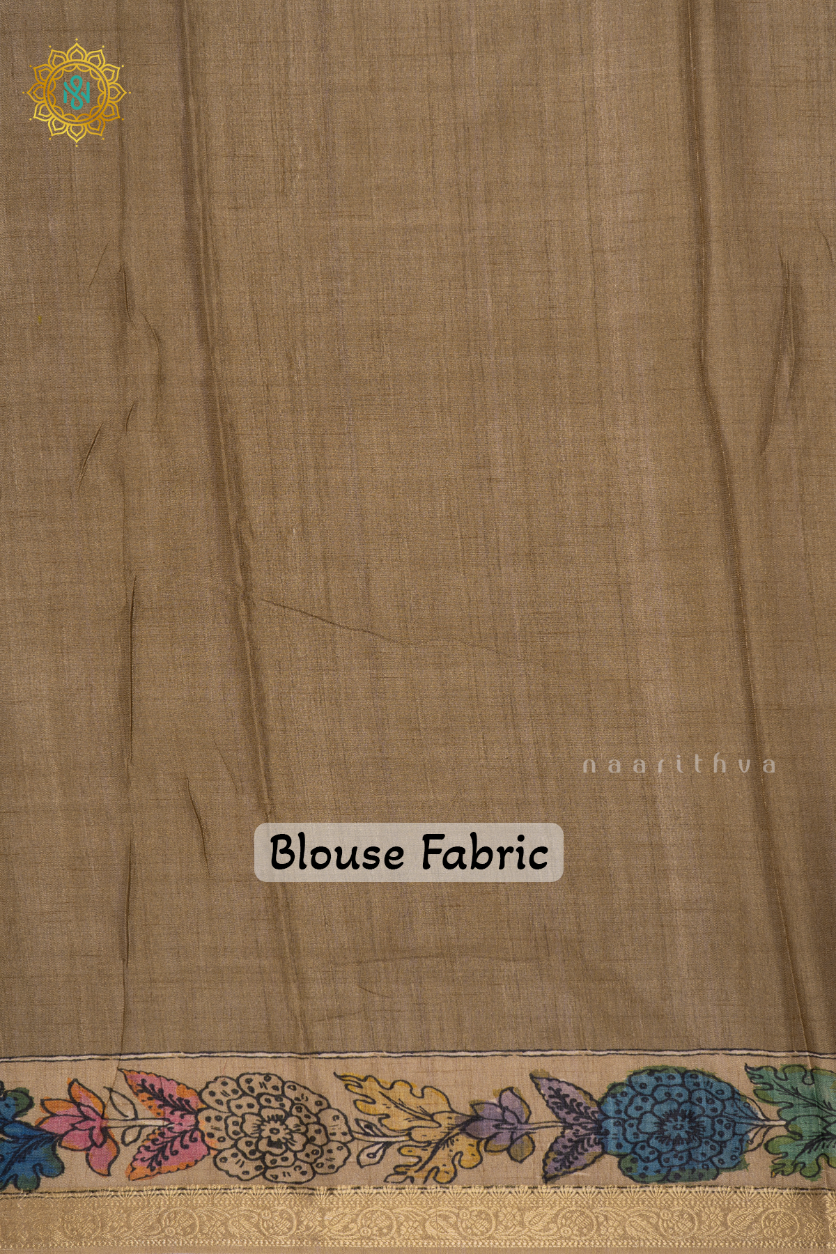 Light Brown With Off White Linen Tussar Saree With Printed Body