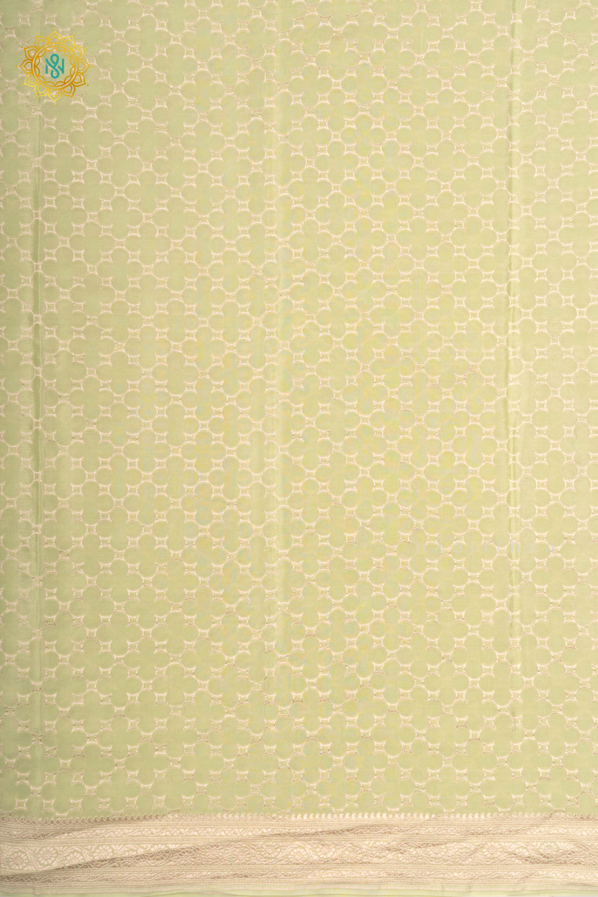 PISTA GREEN - PURE BANARASI CREPE SILK