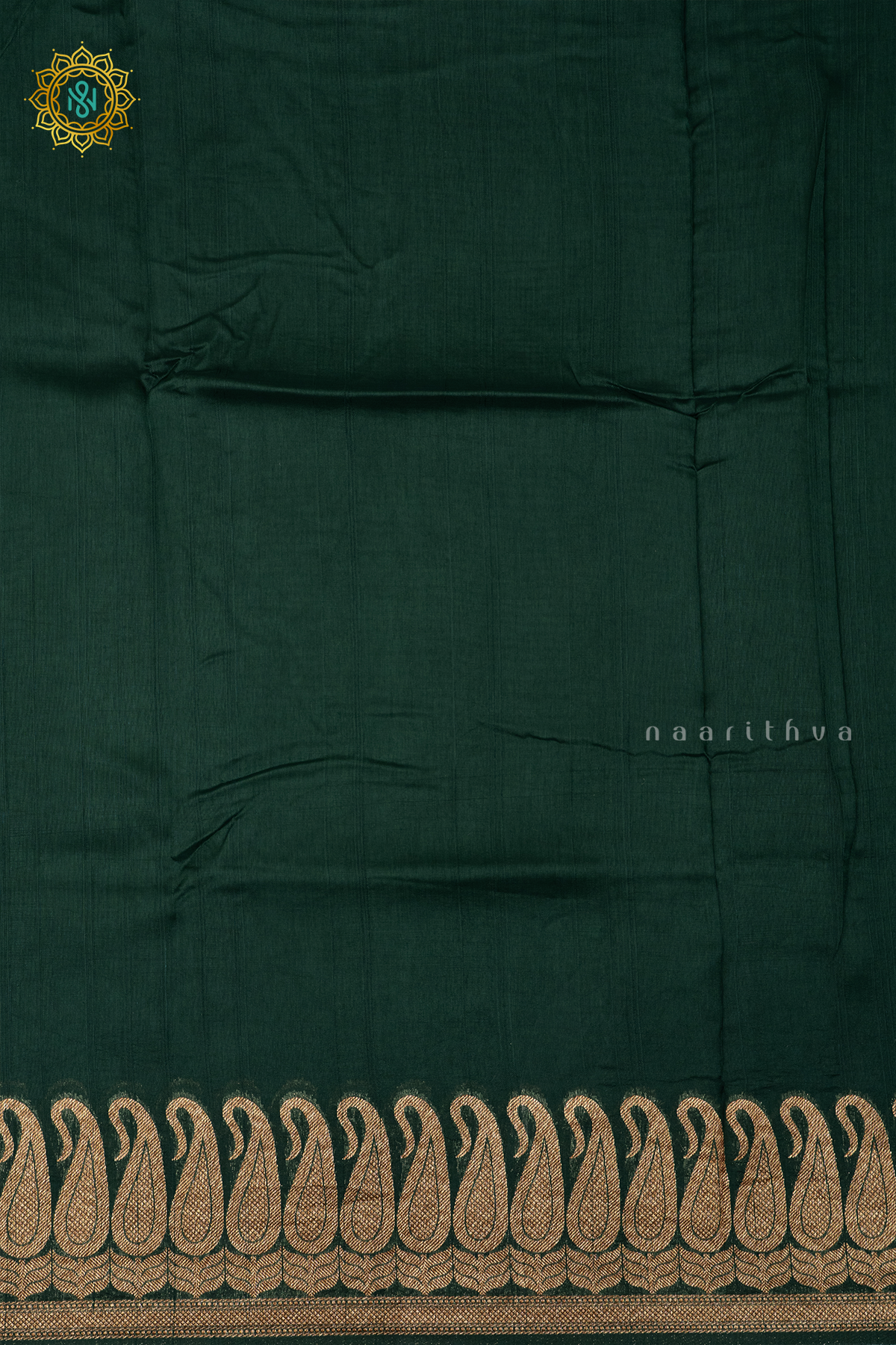 BOTTLE GREEN - SEMI TUSSAR SILK