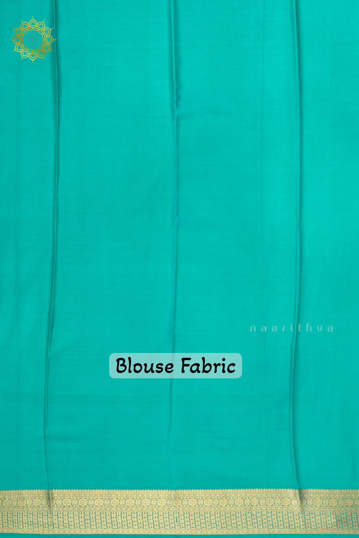 PEACHISH PINK WITH BROWN & AQUA GREEN - PURE MYSORE CREPE SILK