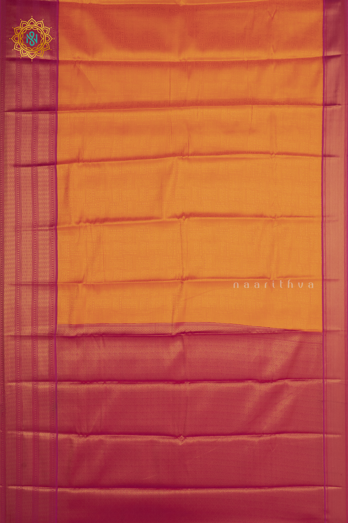 ORANGE WITH PINK - SEMI KANCHI
