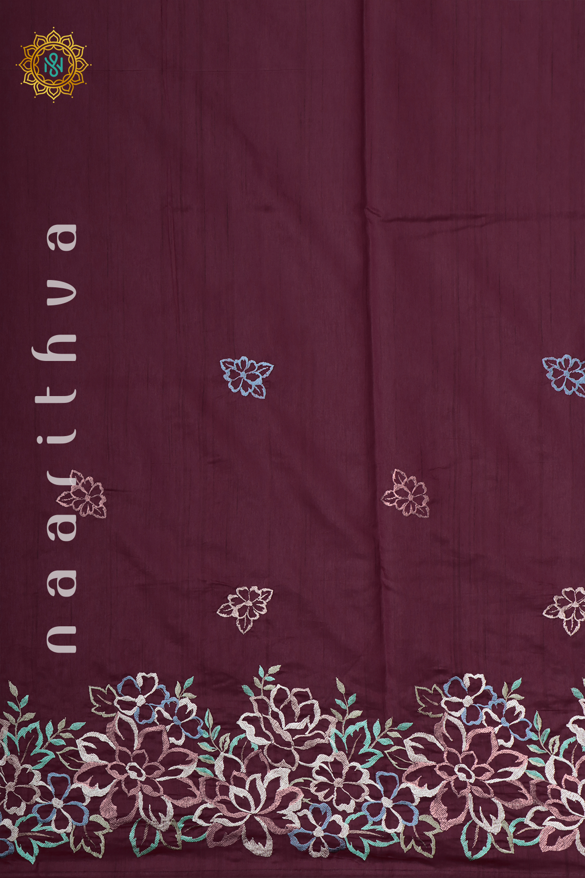 MAROON - SEMI TUSSAR SILK