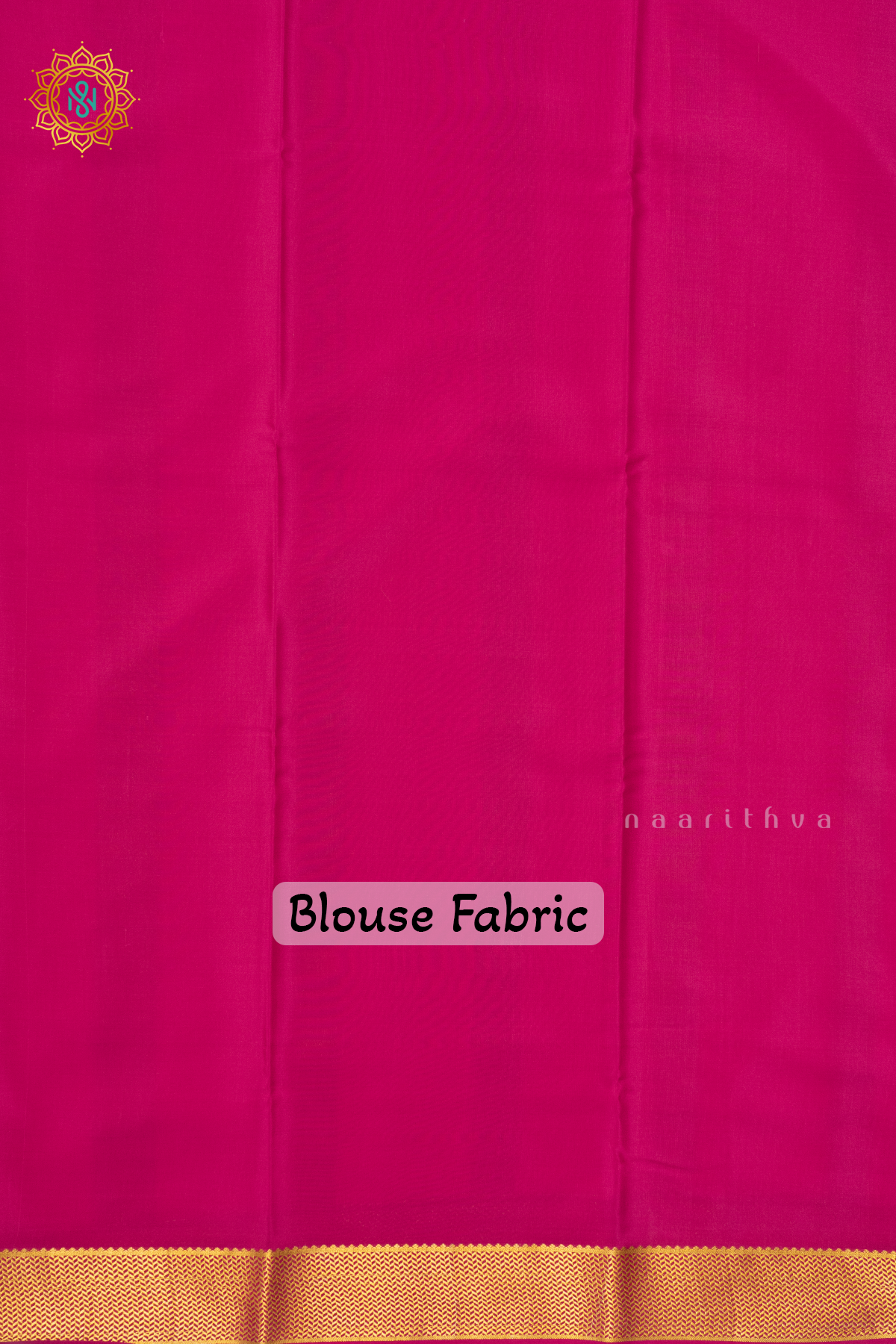 ROYAL BLUE WITH PINK - PURE MYSORE CREPE SILK