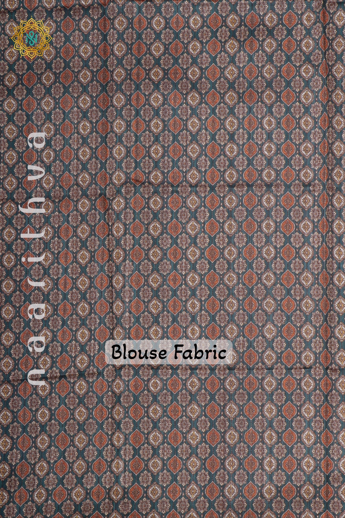 PEACH WITH GREEN - JUTE COTTON