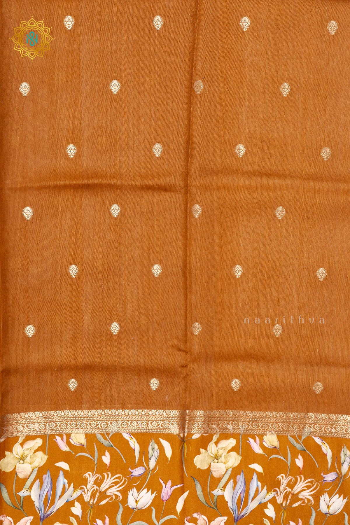 RUST ORANGE - PURE TUSSAR SILK