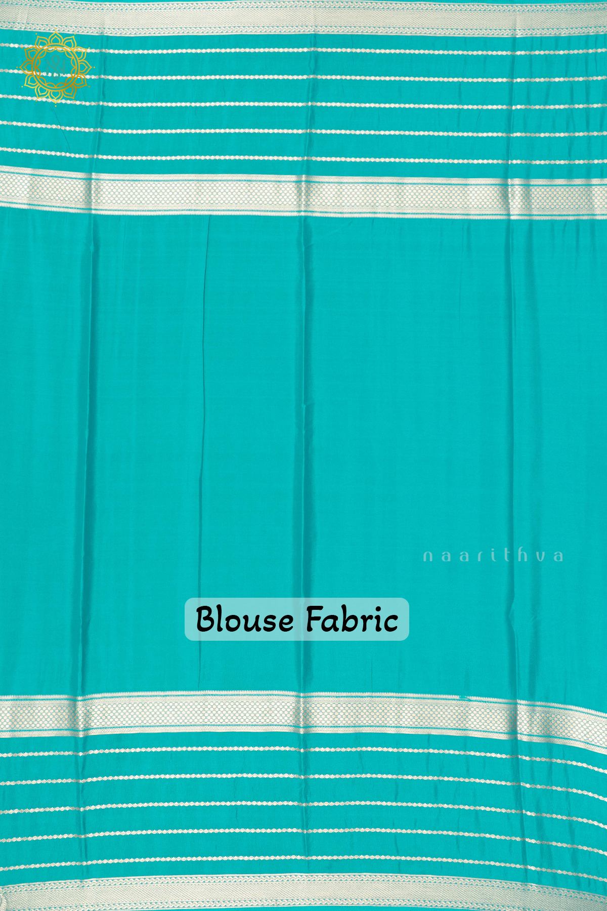 ROYAL BLUE WITH CYAN GREEN - SEMI MYSORE CREPE SILK