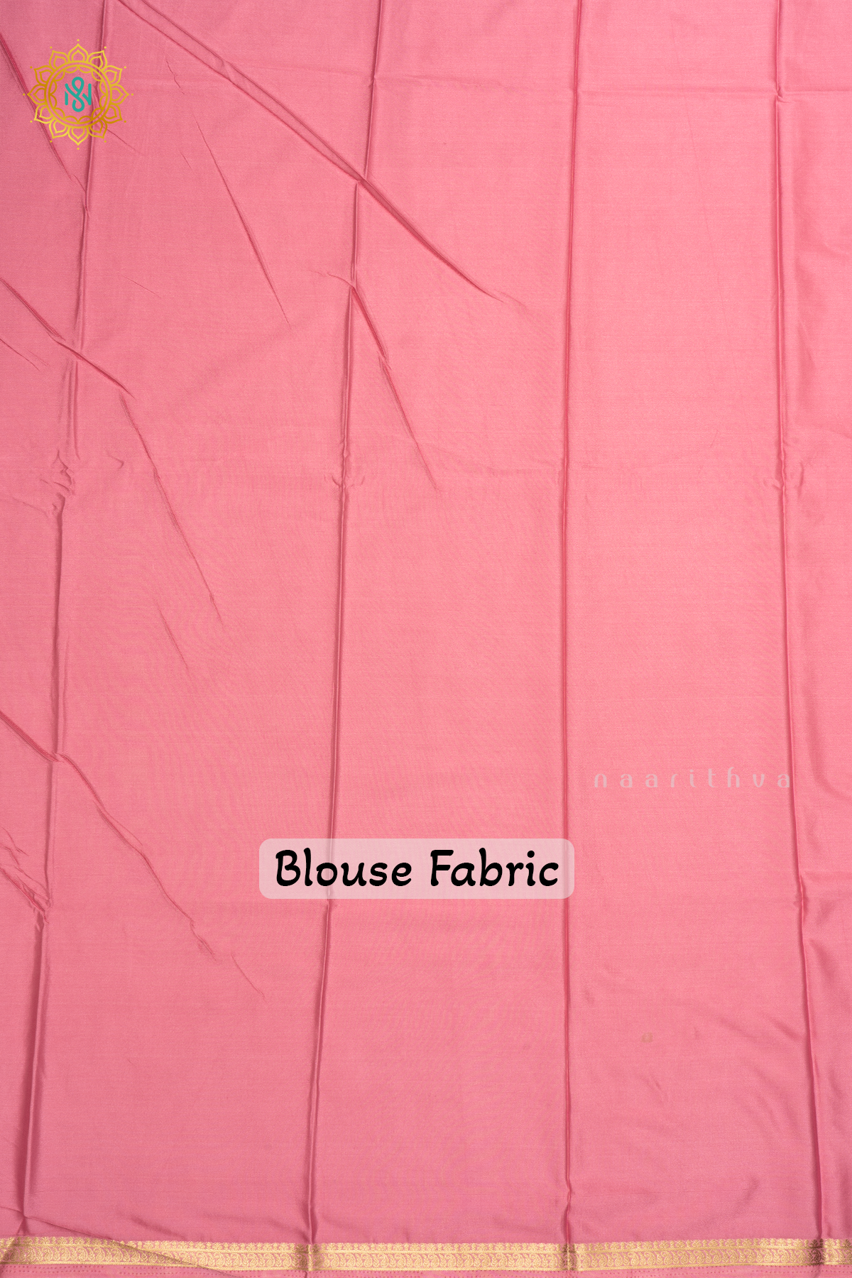 Peachish Pink Semi Mysore Crepe Silk with Plain Body and Zari Border