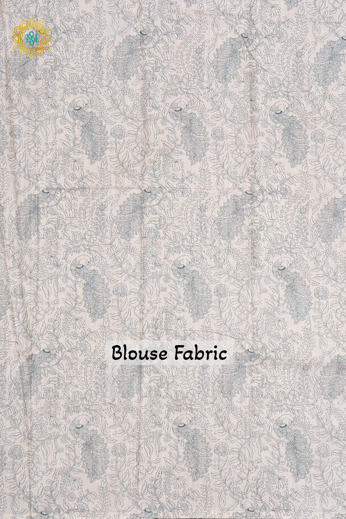 OFF WHITE WITH GREEN - SEMI TUSSAR