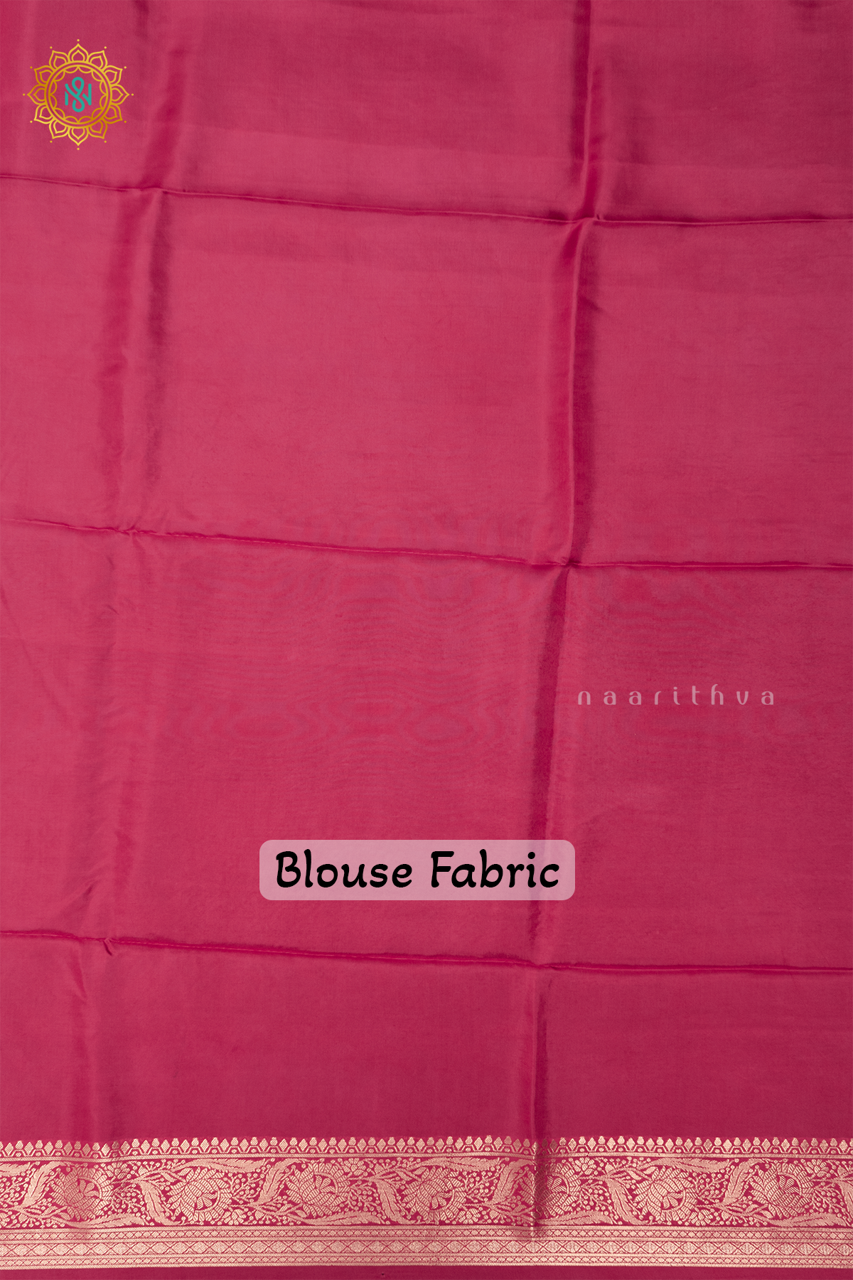 TEAL BLUE WITH PINK - SATIN CREPE