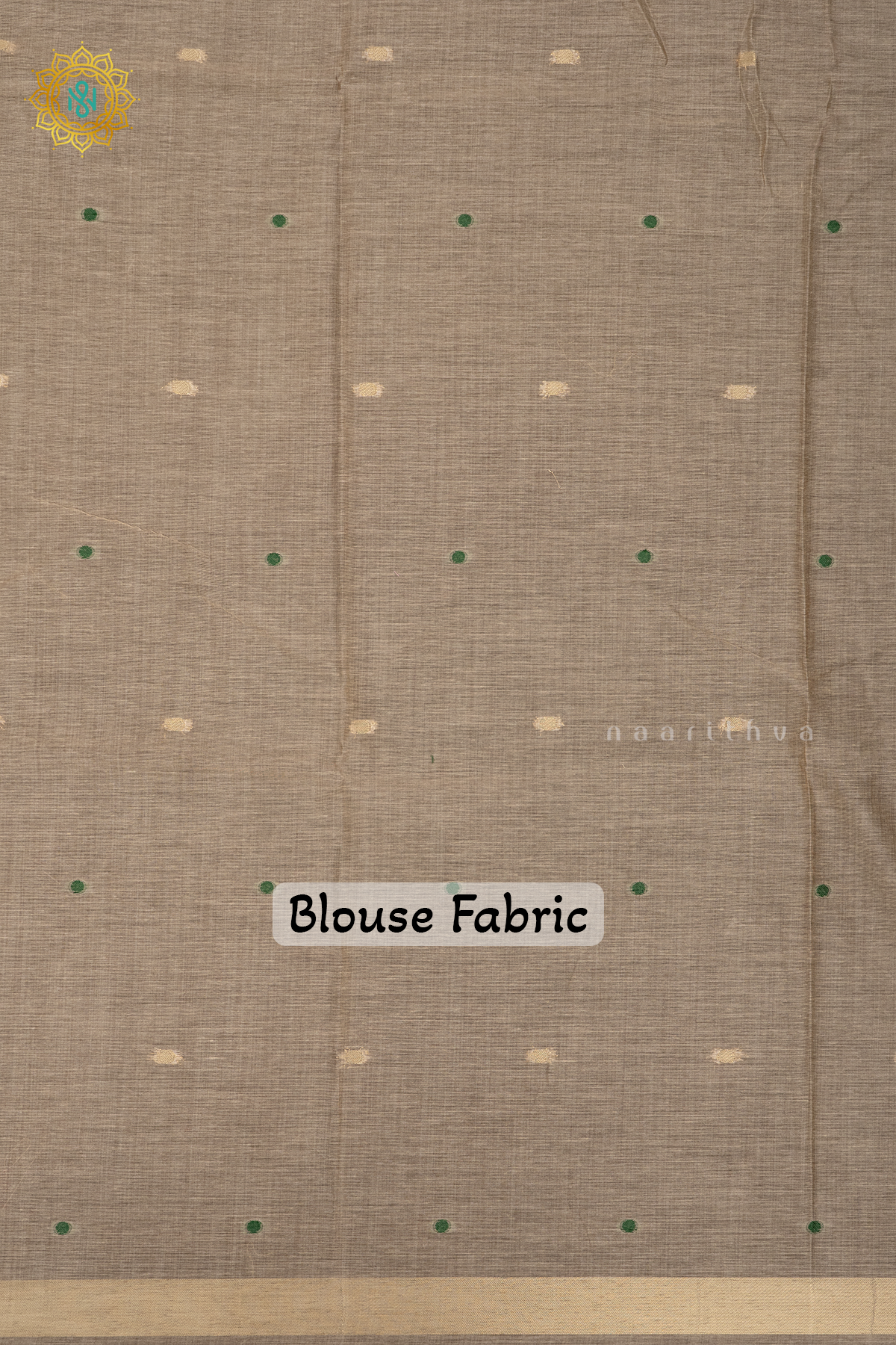 OFF WHITE WITH GREEN - MOONGA COTTON