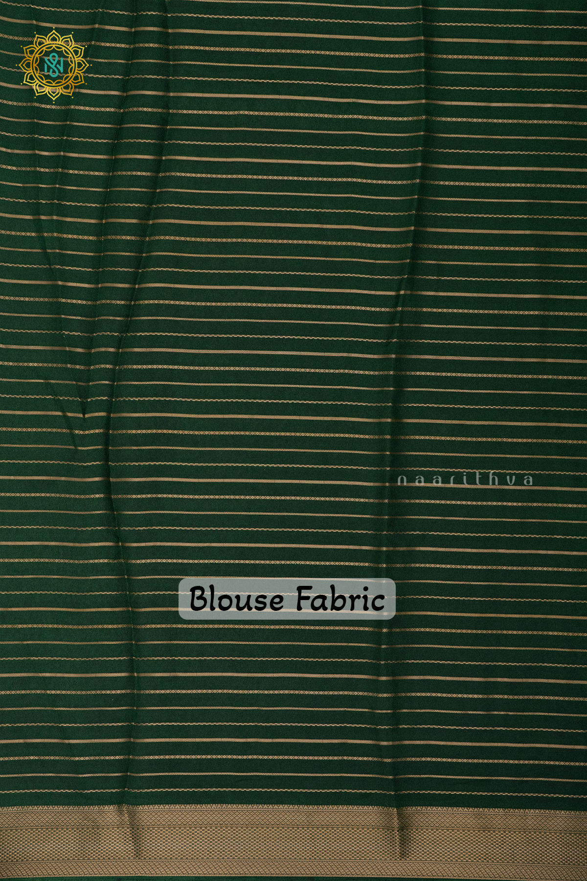 BOTTLE GREEN WITH YELLOW - SEMI GEORGETTE