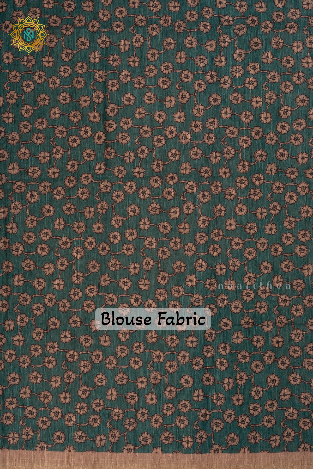 Cyan green Semi Tussar Silk Saree allover Printed Body,Pallu and