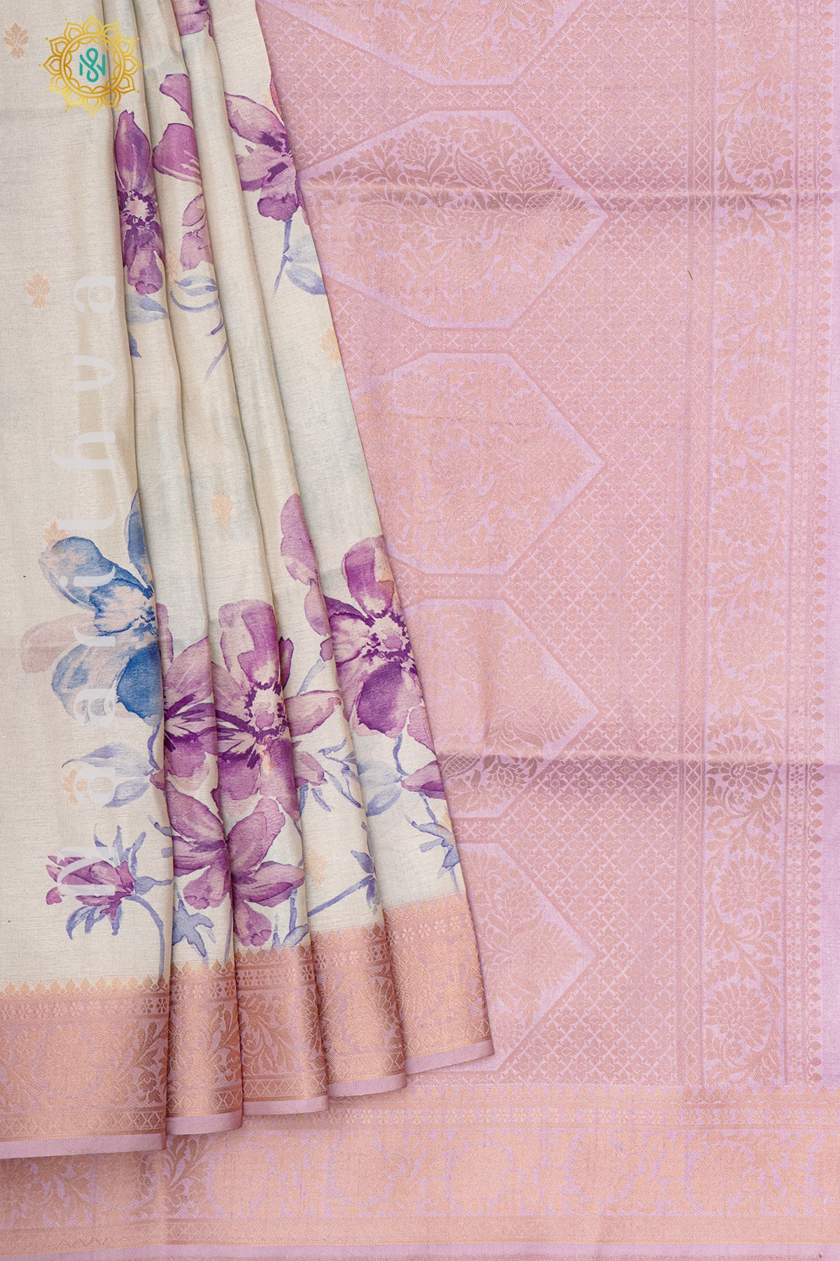 OFF WHITE WITH PINK - TUSSAR TISSUE