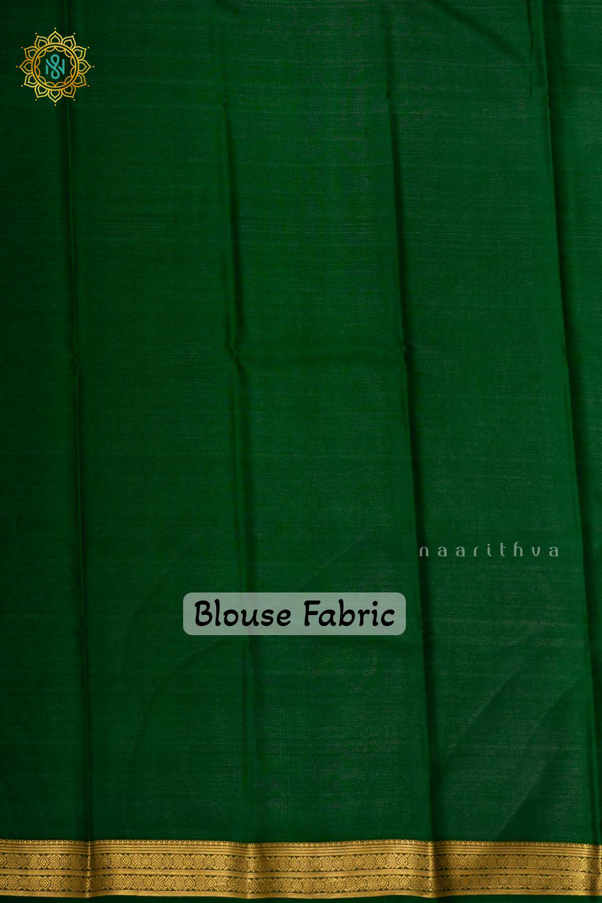 ORANGE WITH GREEN - PURE MYSORE CREPE SILK