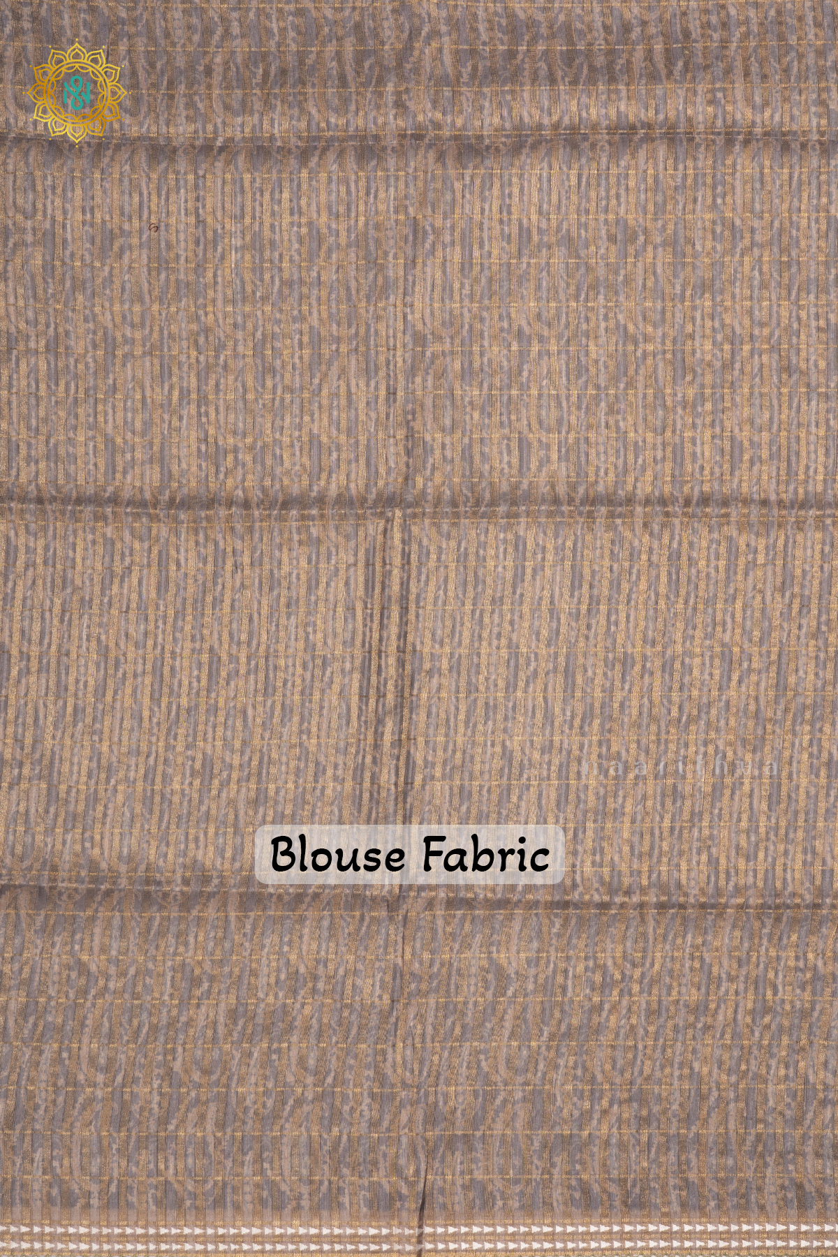 Blue With Beige Semi Tussar Silk Saree Allover Printed And Zari Striped Body With Thread Woven Tissue Border