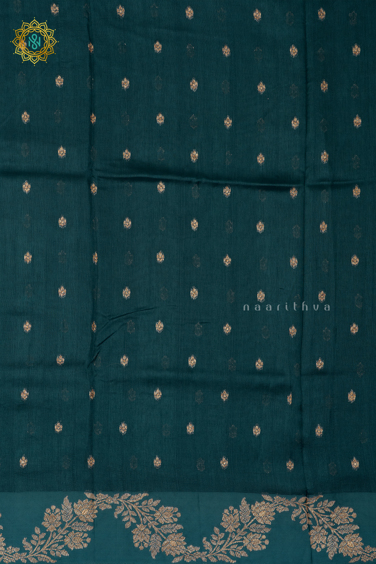 BOTTLE GREEN - SEMI TUSSAR SILK