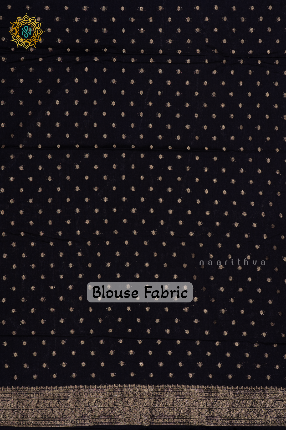 AQUA GREEN WITH NAVY BLUE - SEMI CHIFFON GEORGETTE