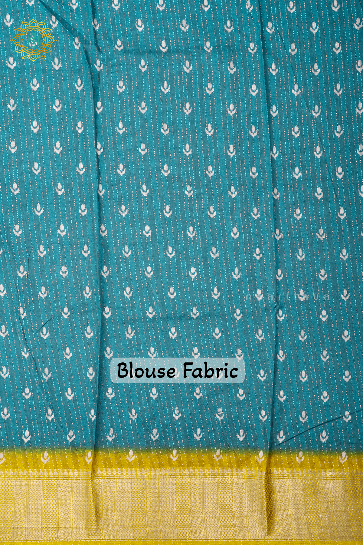 SKY BLUE WITH YELLOW - DOLA SILK