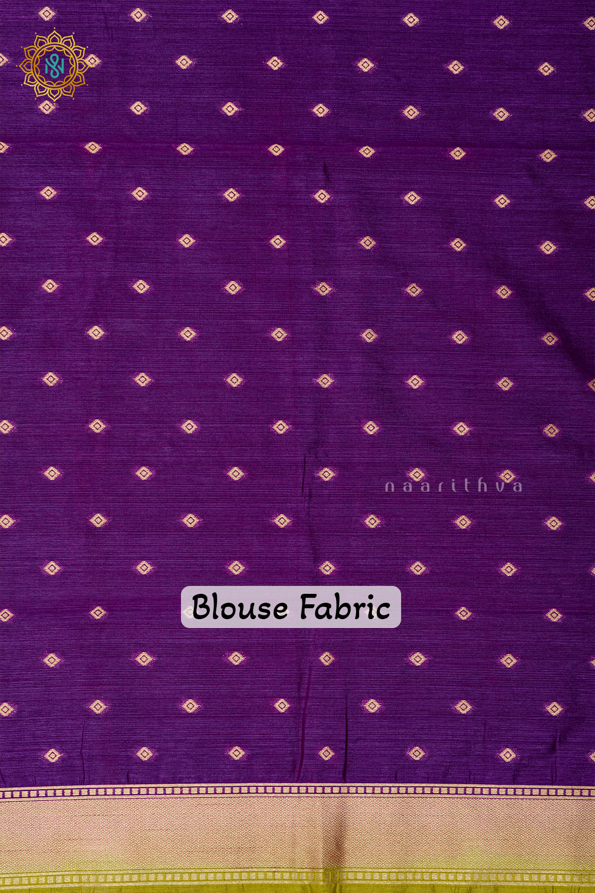 LEMON YELLOW WITH PURPLE - SEMI RAW SILK