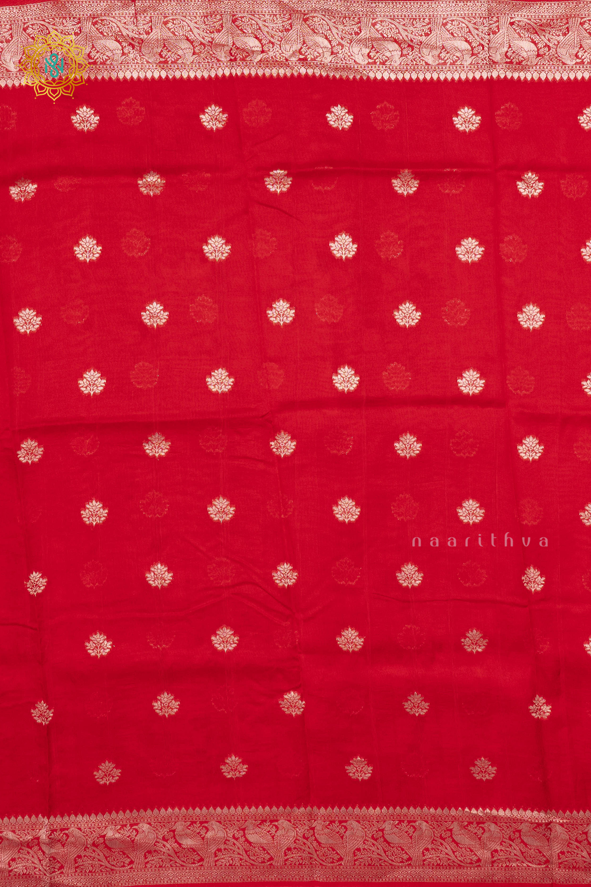 RED - SEMI TUSSAR SILK