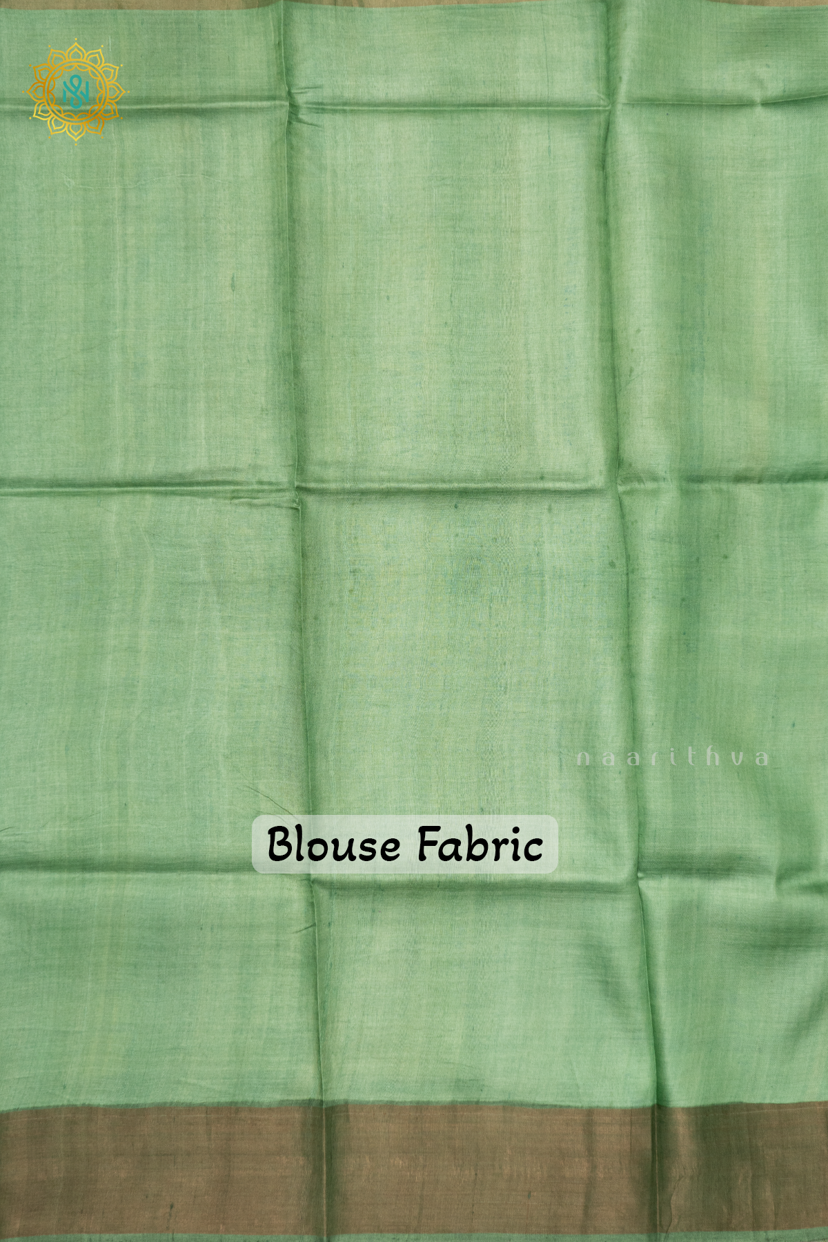 AQUA BLUE WITH PISTA GREEN - PURE TUSSAR SILK
