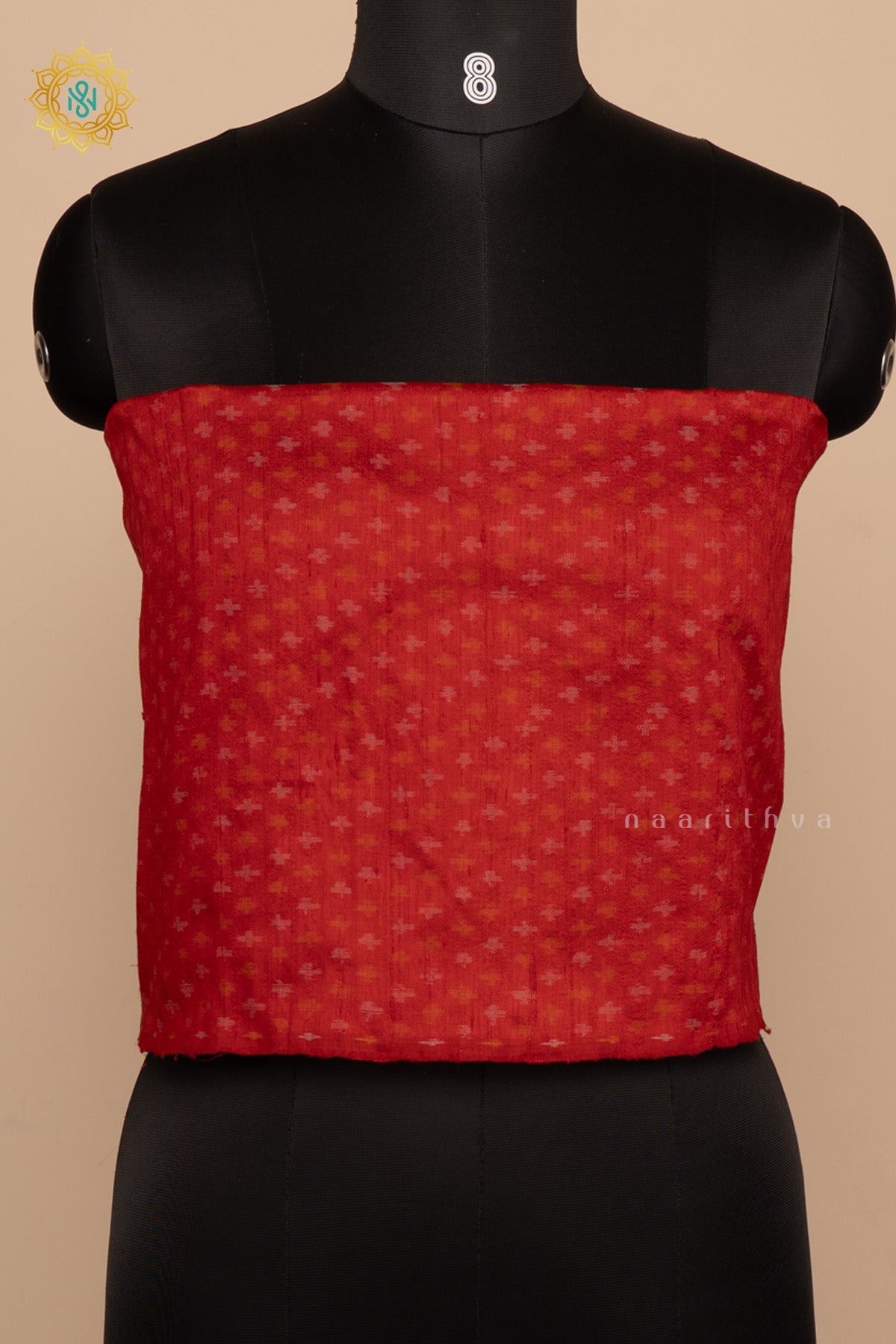 Red Ikkat Pure Silk Bit All-Over Ikat-Woven Body