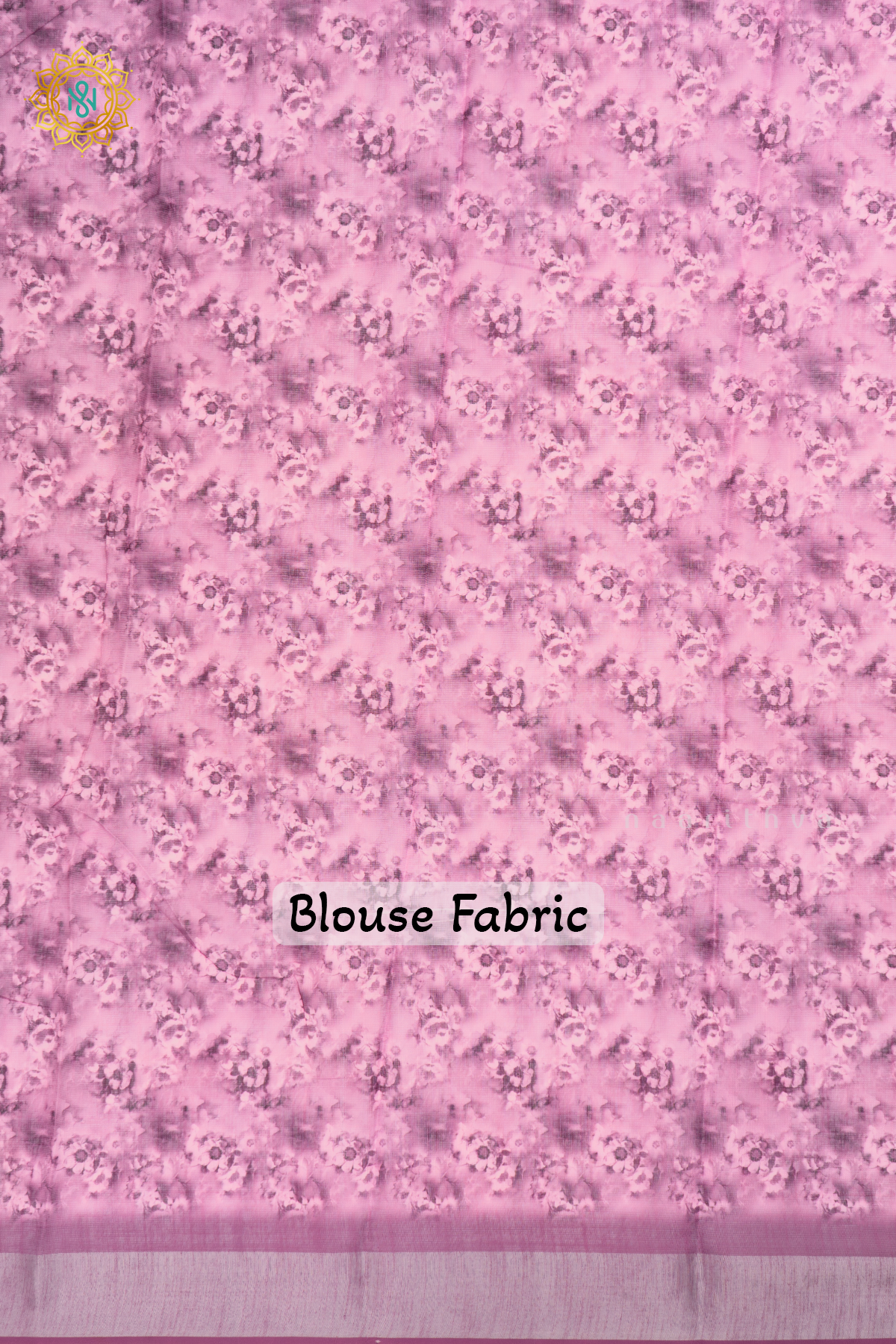 Rouge Pink Linen By Cotton Saree With Floral Printed Body