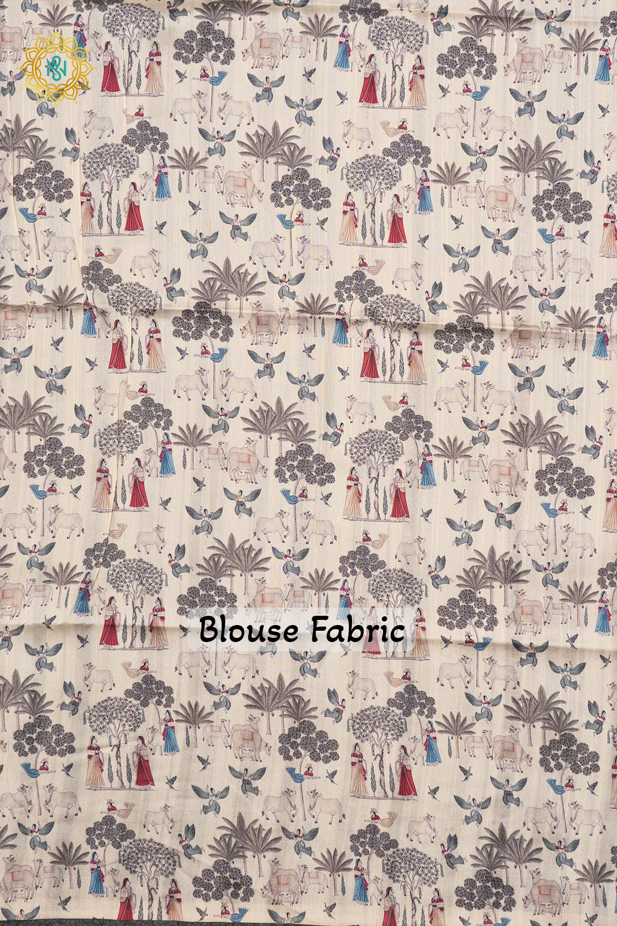 RED WITH WHITE - SEMI TUSSAR SILK