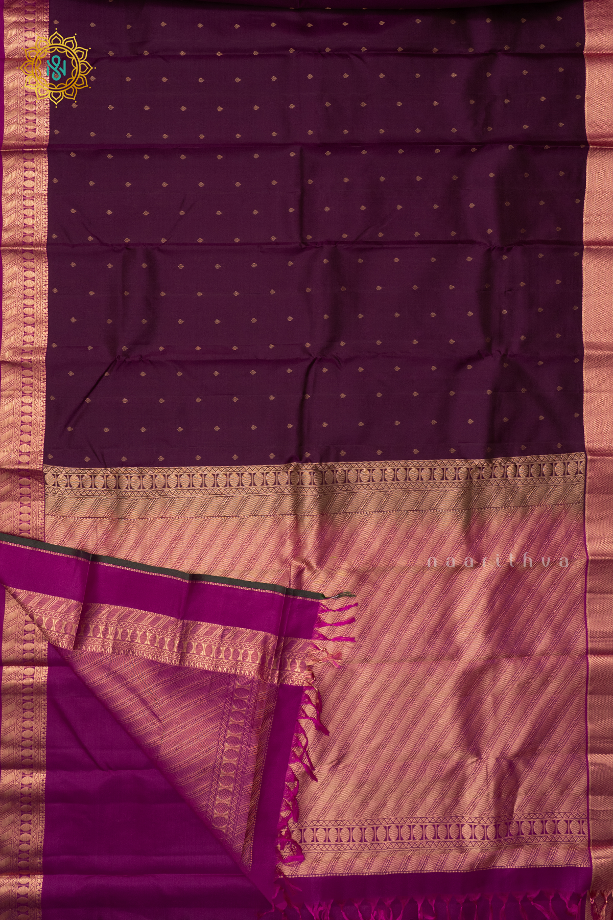 WINE WITH MAGENTA - PURE KANJIVARAM SILK