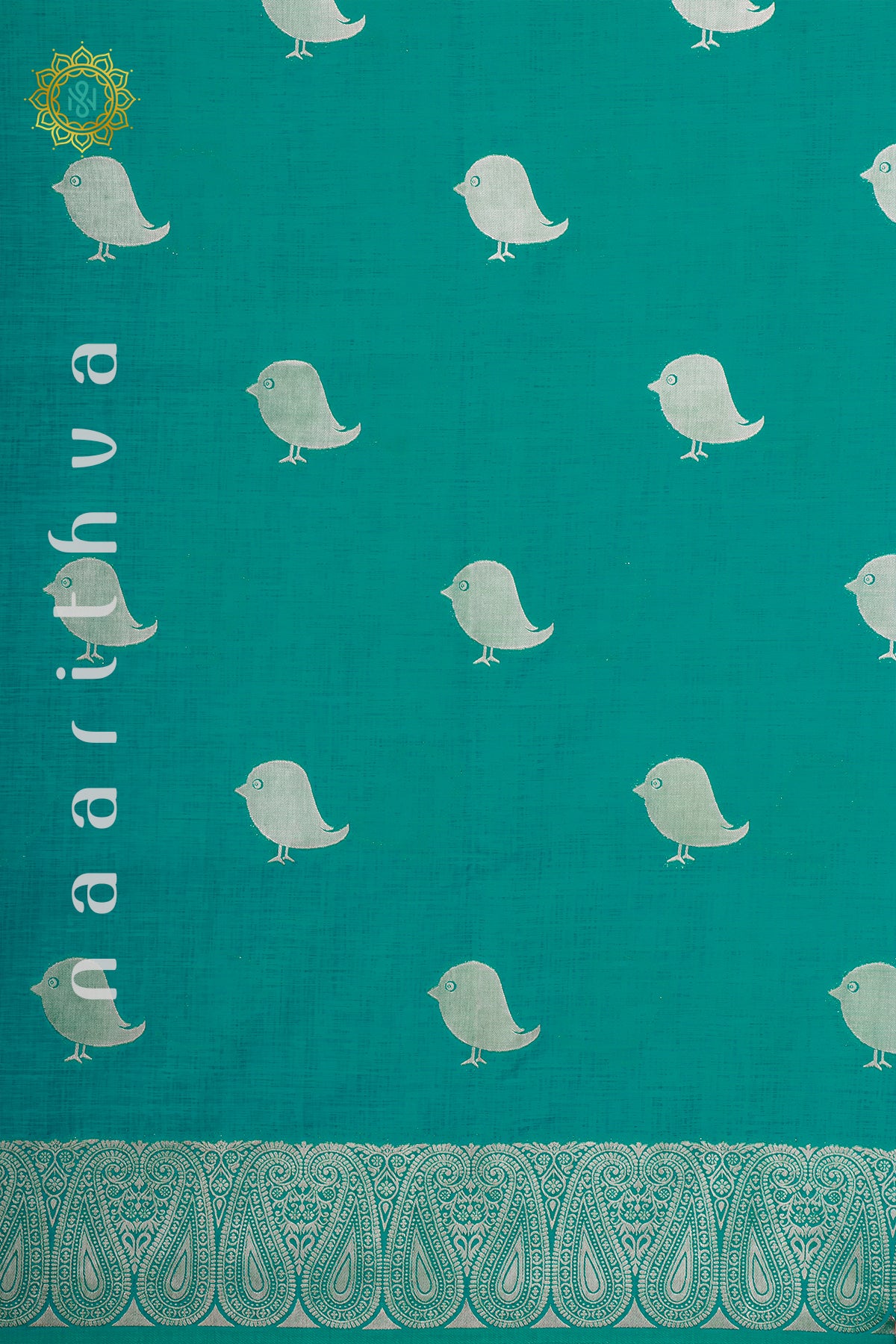 CYAN GREEN - CHANDERI SILK COTTON