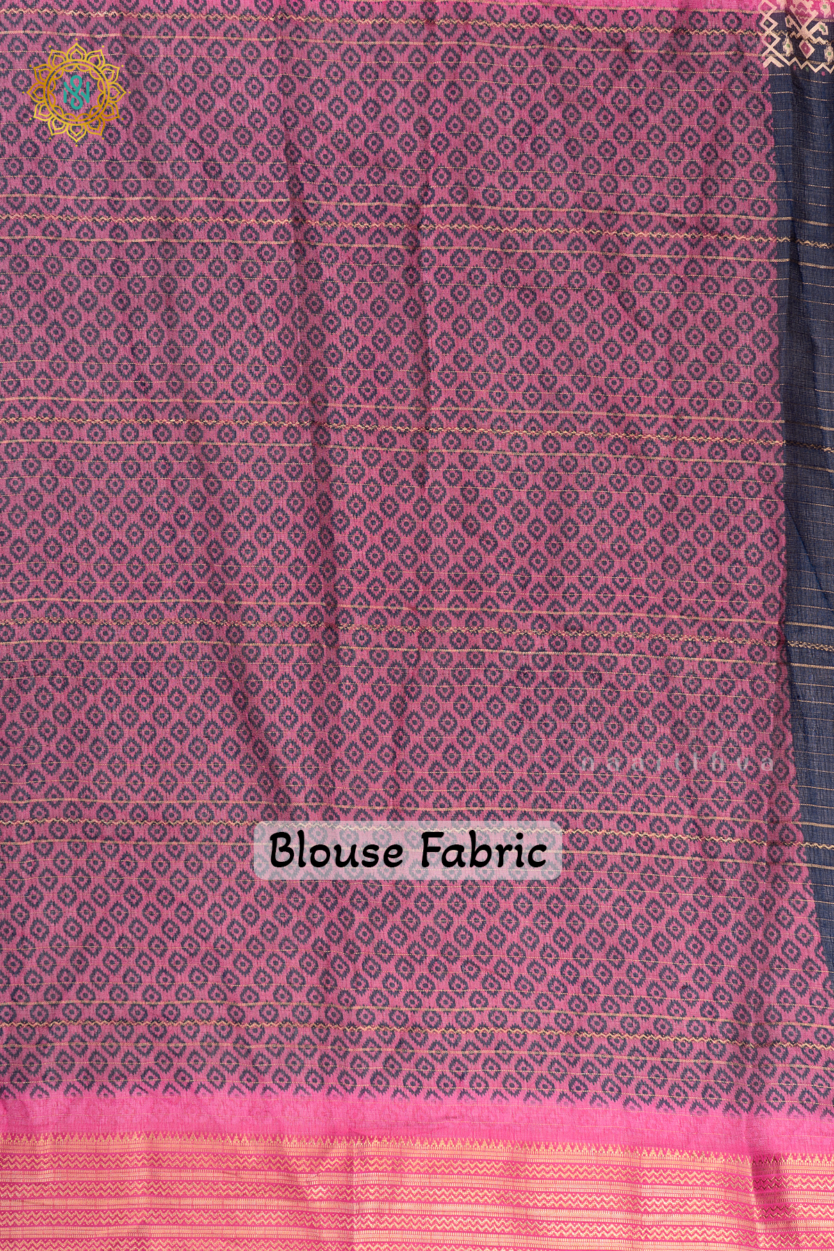 NAVY BLUE WITH PINK - SEMI GEORGETTE