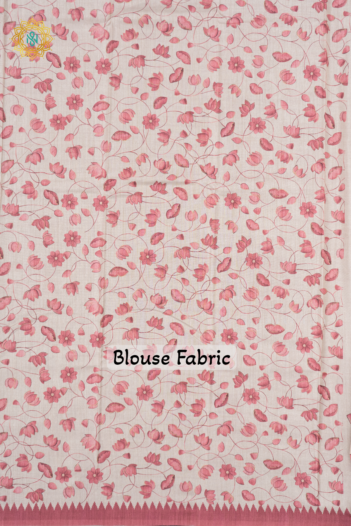 OFF WHITE WITH PEACH - SEMI TUSSAR SILK