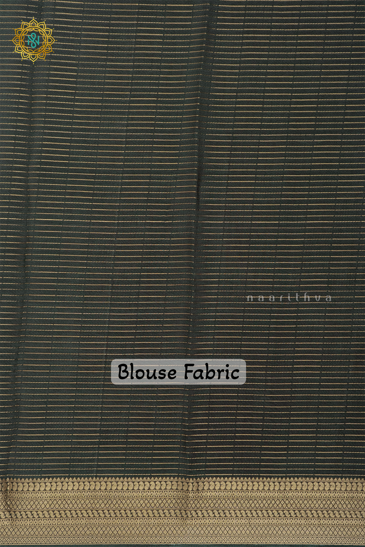 BOTTLE GREEN WITH AQUA BLUE - SEMI GEORGETTE