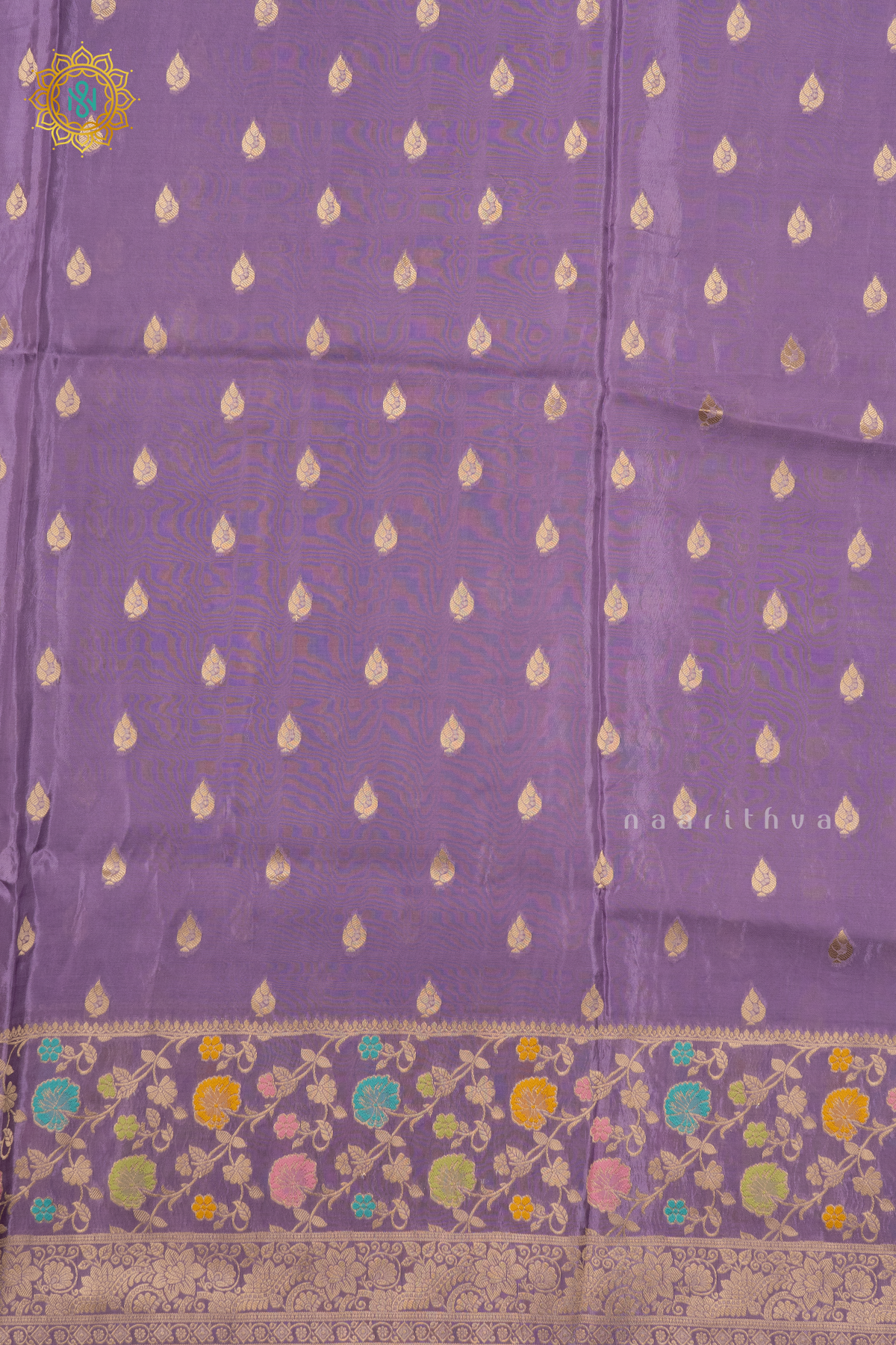 LAVENDER WITH PURPLE - SATIN CREPE