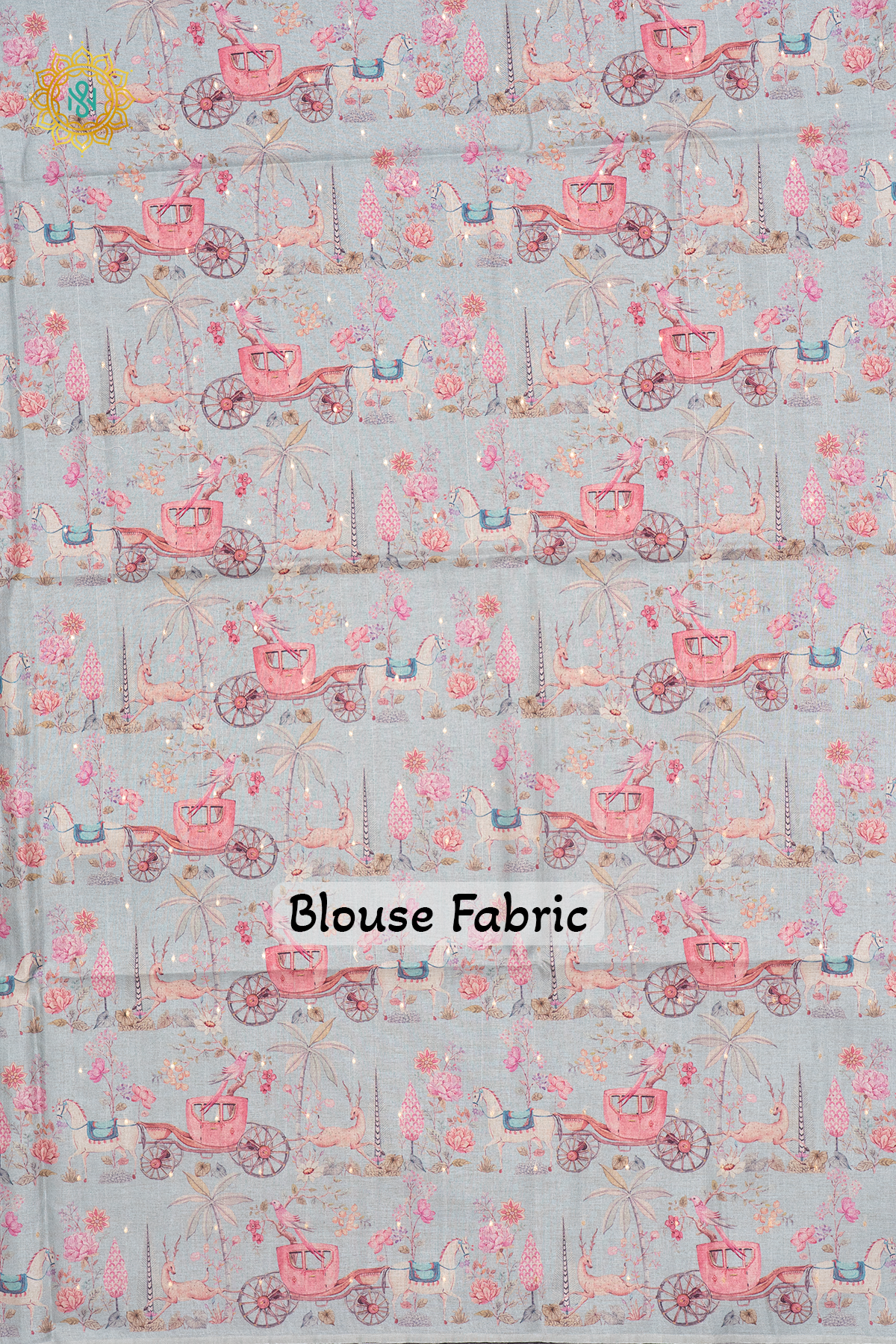 LAVENDER WITH AQUA GREEN - SEMI TUSSAR